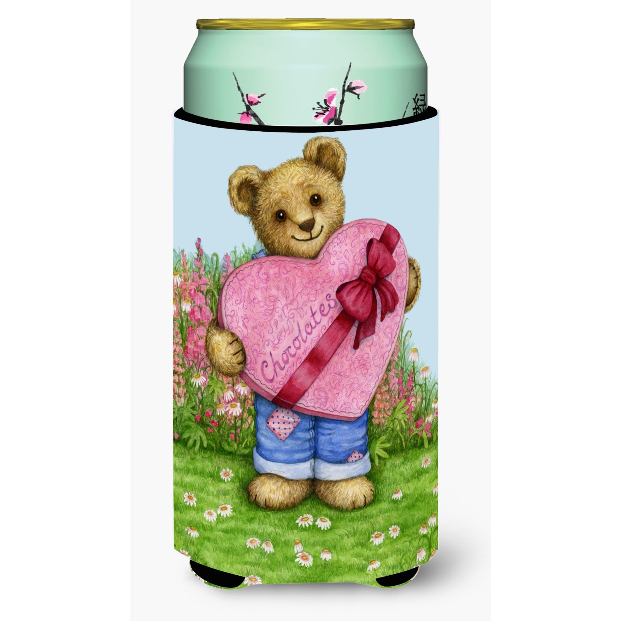 'Caroline'S Treasures Cdco318Atbc ''''Valentine Teddy Bear With Chocolates'''' Tall Boy Beverage Insulator Hugger, Multicolor''