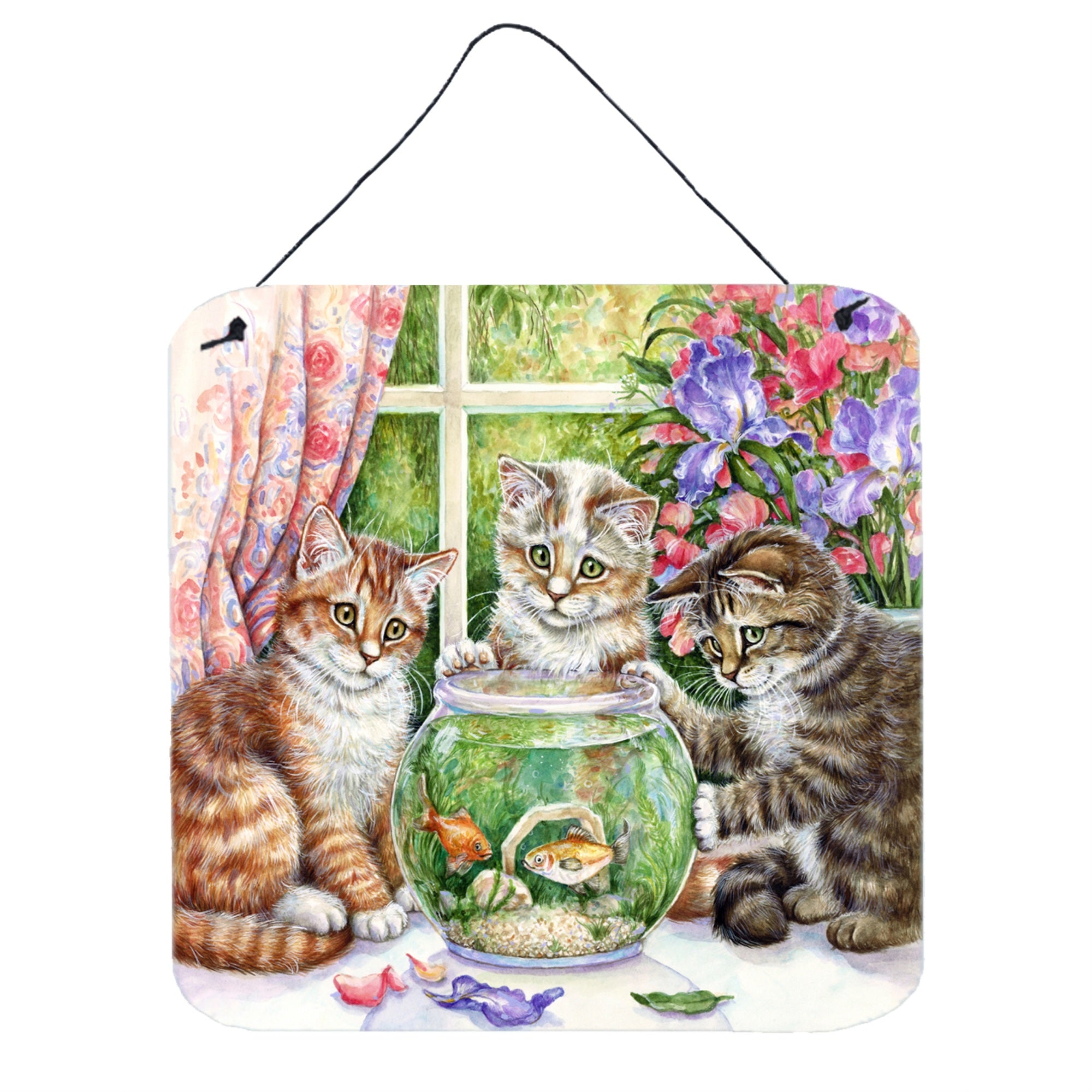 'Caroline'S Treasures White Tabby By Debbie Cook Wall Or Door Hanging Prints Cdco325Ads66, 6''''H X 6''''W, Multicolor''