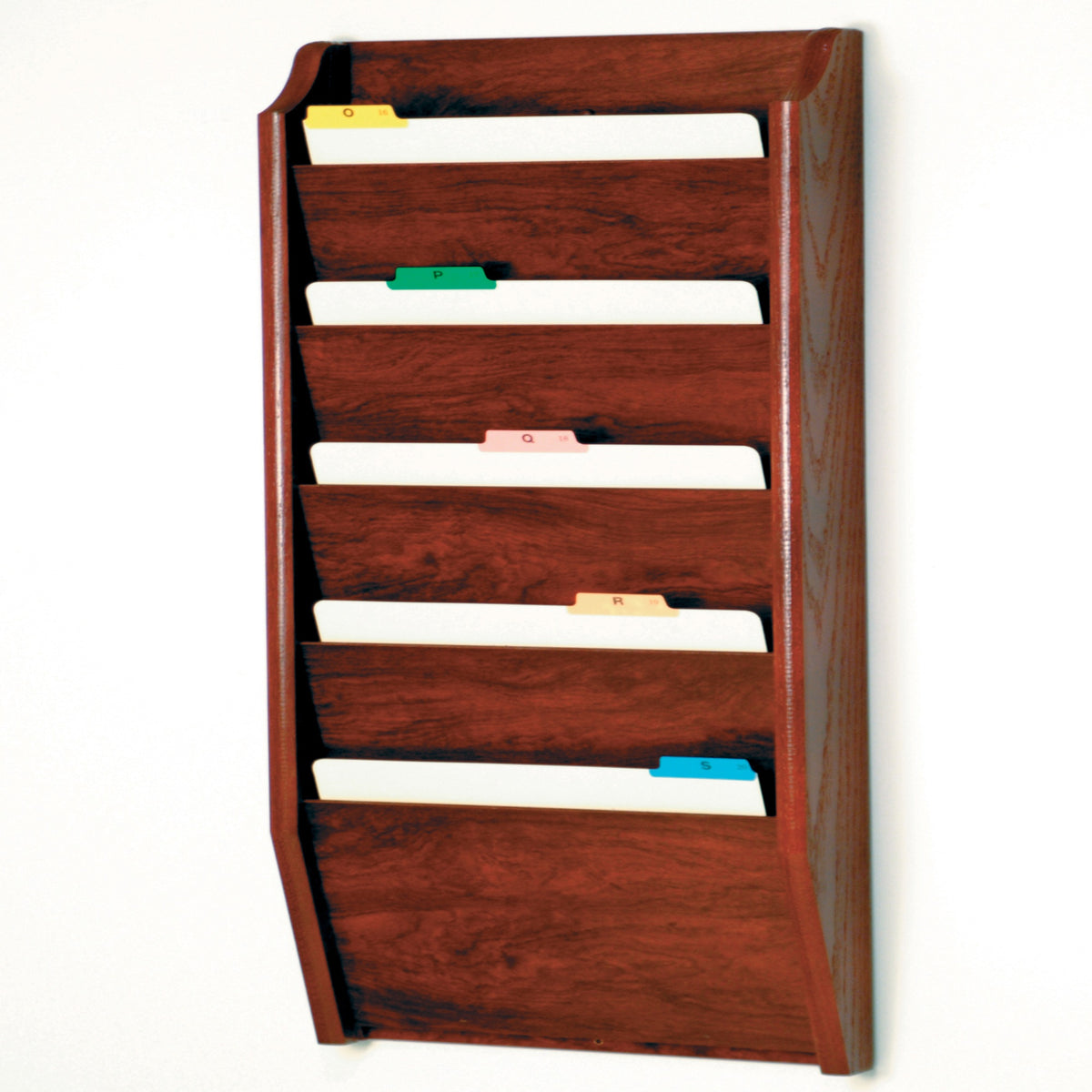 Wooden Mallet 5 Pocket Legal Size File Holder, Mahogany