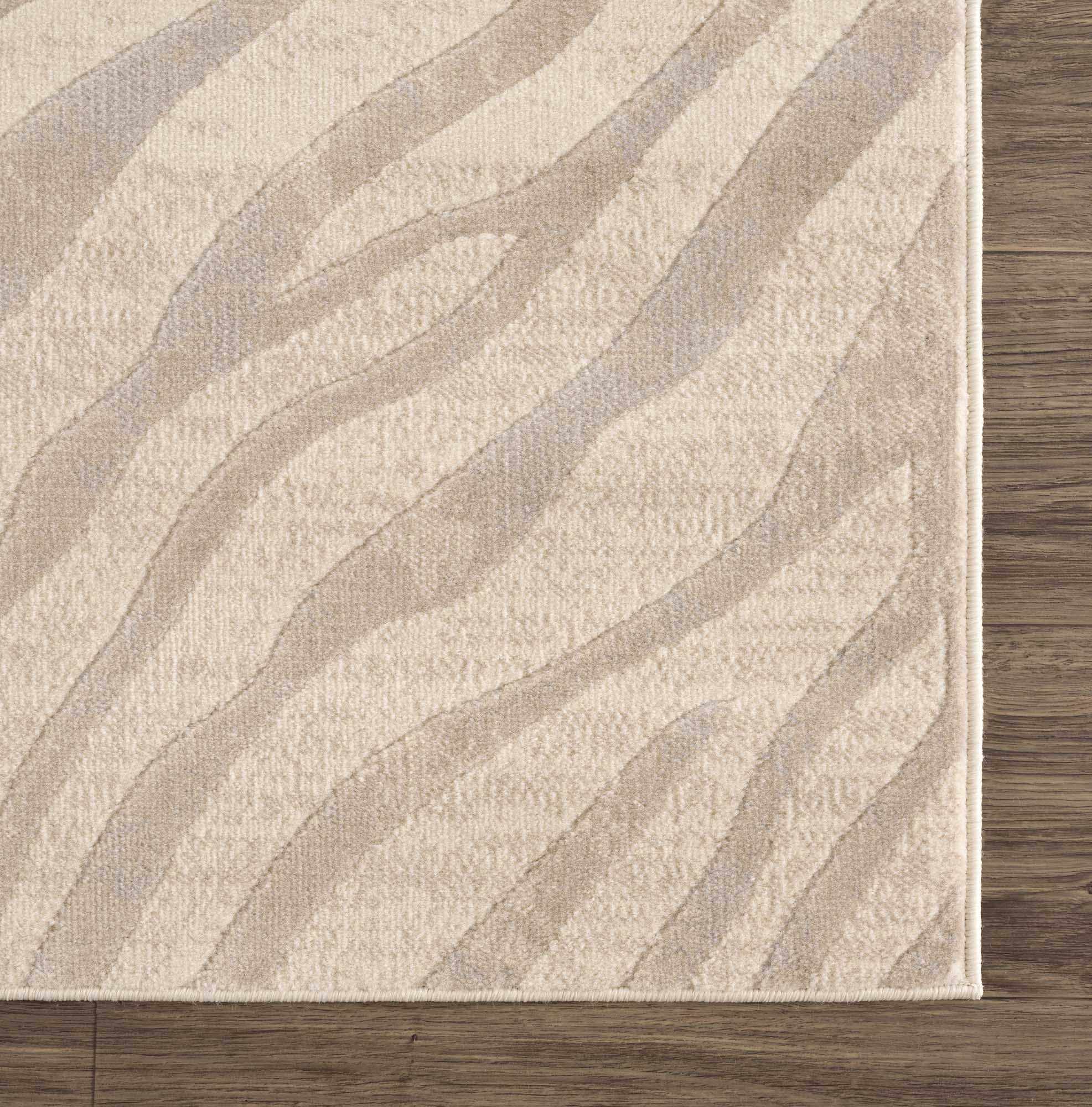 Beige Manteca Zebra Print 7ft Runner Rug