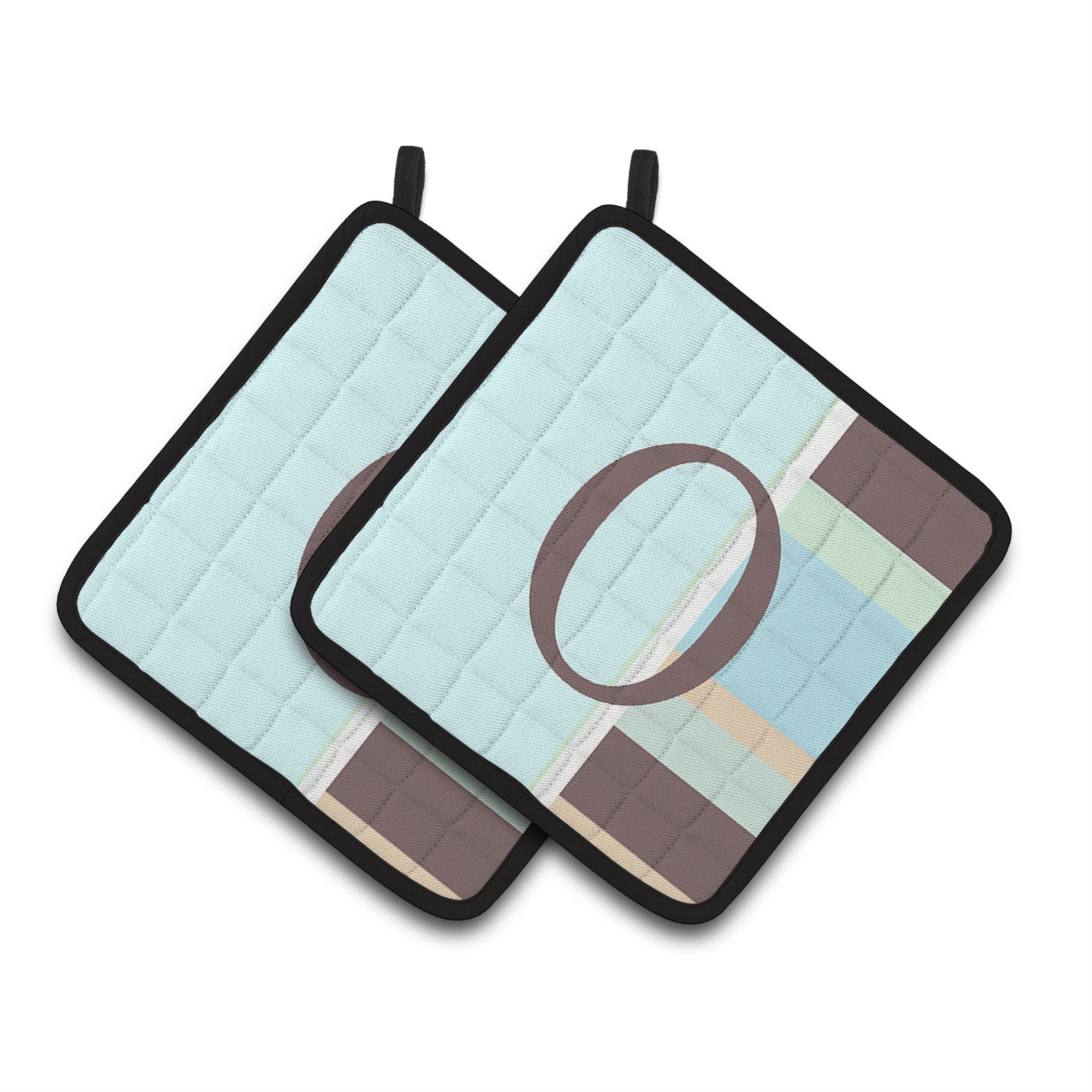 'Caroline'S Treasures Letter O Initial Monogram - Blue Stripes Pair Of Pot Holders Cj1003-Opthd, 7.5Hx7.5W, Multicolor''