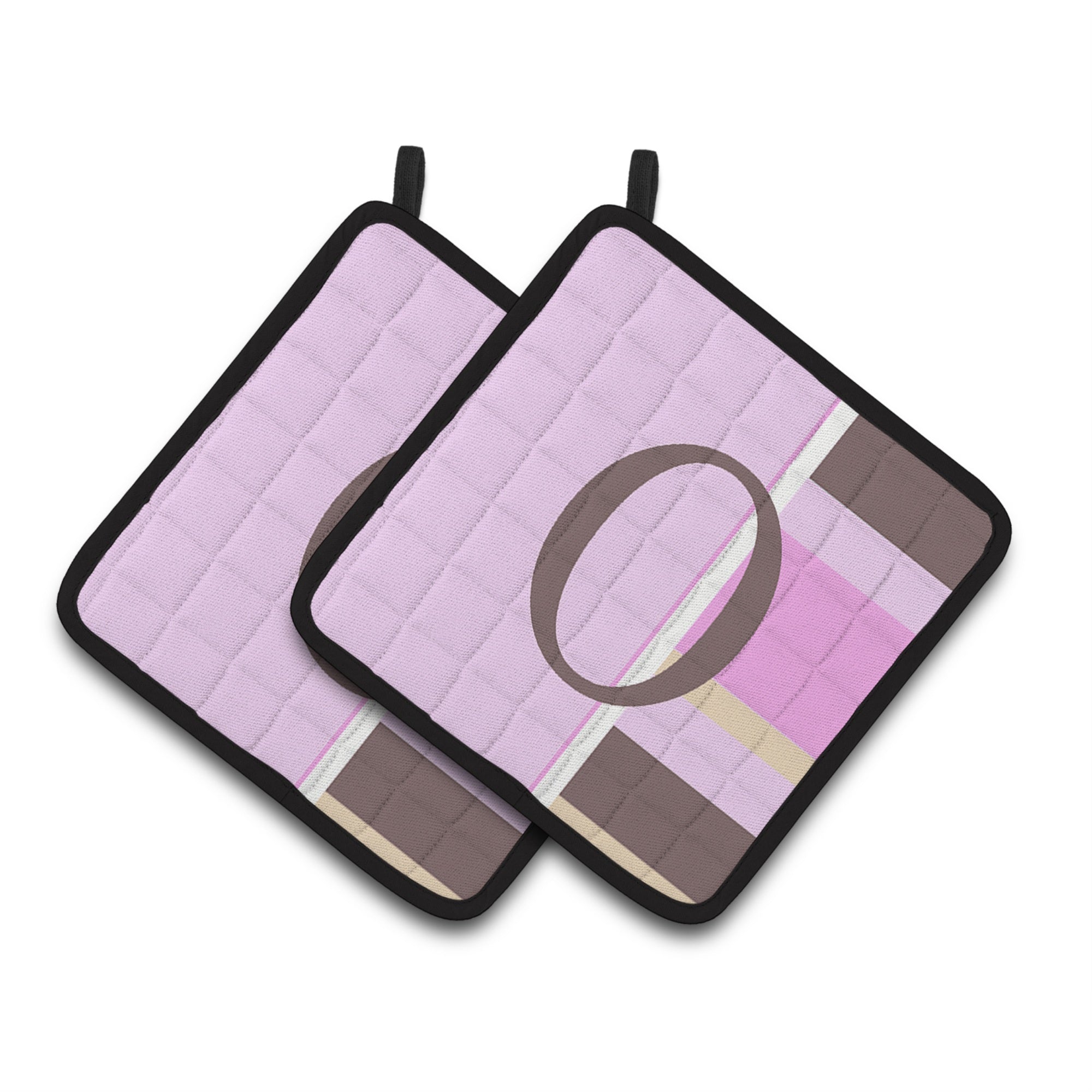 'Caroline'S Treasures Letter O Initial Monogram - Pink Stripes Pair Of Pot Holders Cj1005-Opthd, 7.5Hx7.5W, Multicolor''