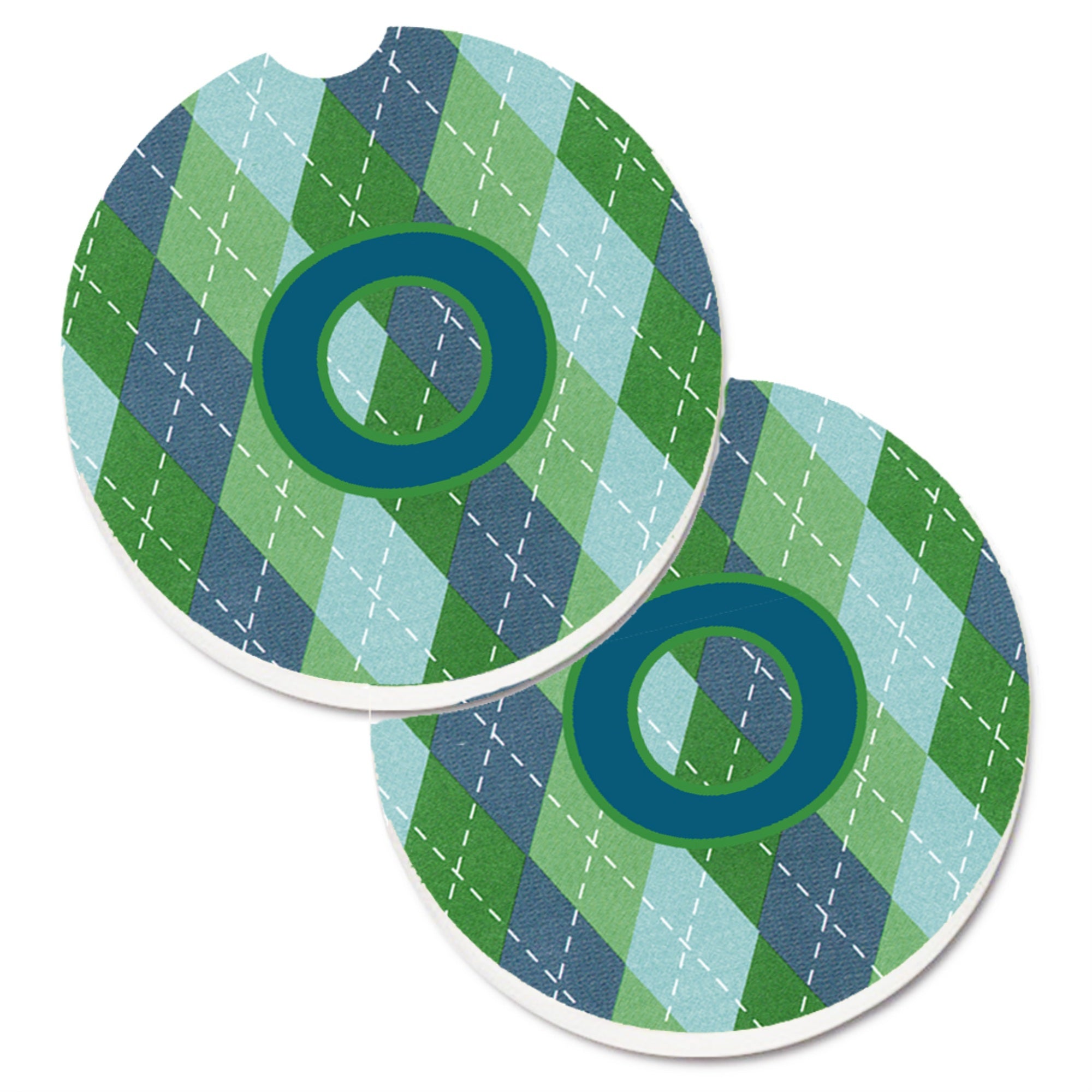 'Caroline'S Treasures Initial O Monogram - Blue Argoyle Set Of 2 Cup Holder Car Coasters Cj1020-Ocarc, 2.56, Multicolor''