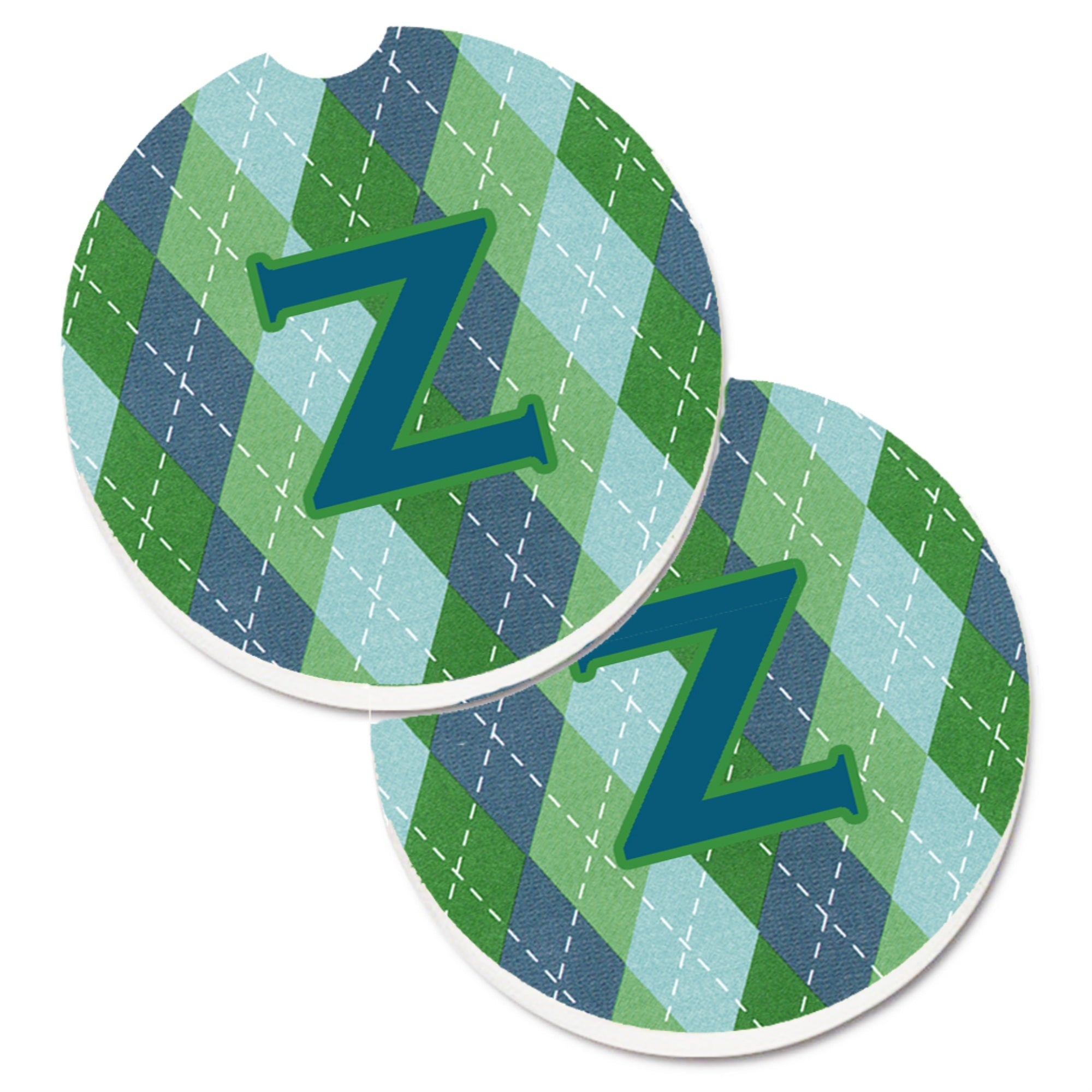 'Caroline'S Treasures Initial Z Monogram - Blue Argoyle Set Of 2 Cup Holder Car Coasters Cj1020-Zcarc, 2.56, Multicolor''