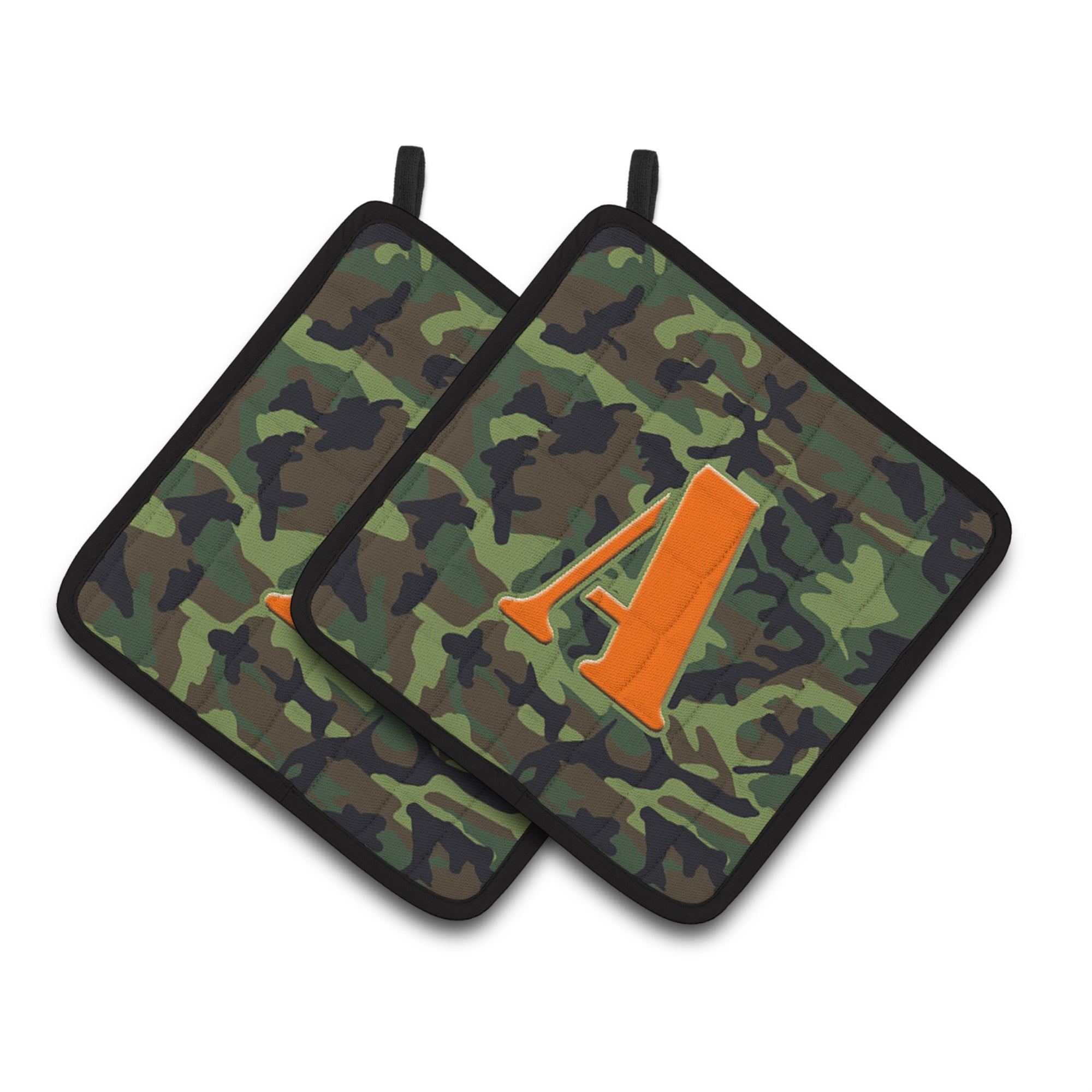 'Caroline'S Treasures Letter A Monogram - Camo Green Pair Of Pot Holders Cj1030-Apthd, 7.5Hx7.5W, Multicolor''