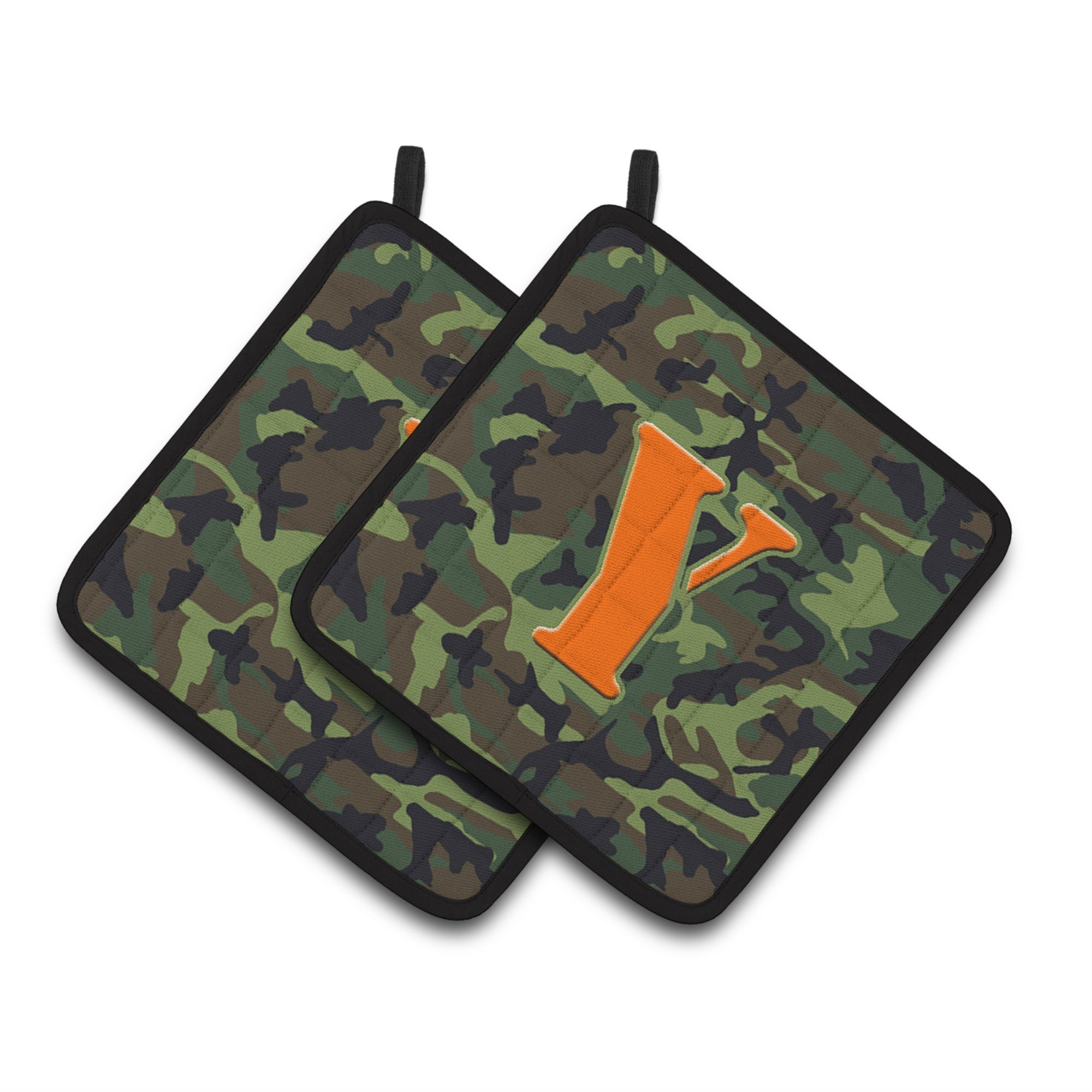 'Caroline'S Treasures Letter Y Monogram - Camo Green Pair Of Pot Holders Cj1030-Ypthd, 7.5Hx7.5W, Multicolor''