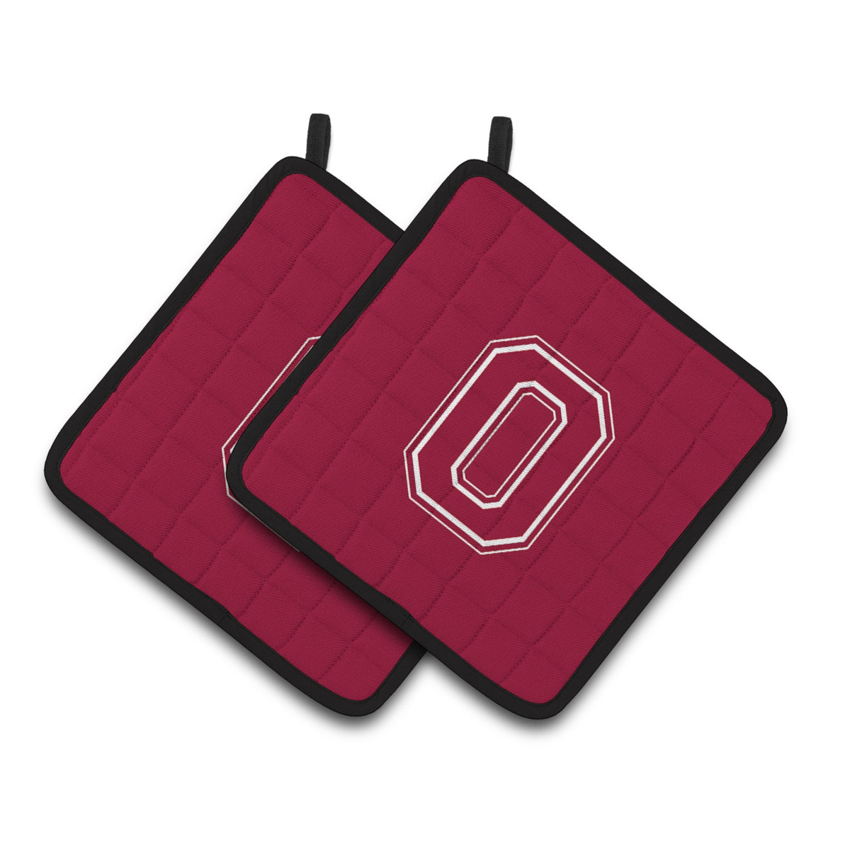 'Caroline'S Treasures Monogram Initial O Maroon & White Pair Of Pot Holders Cj1032-Opthd, 7.5Hx7.5W, Multicolor''