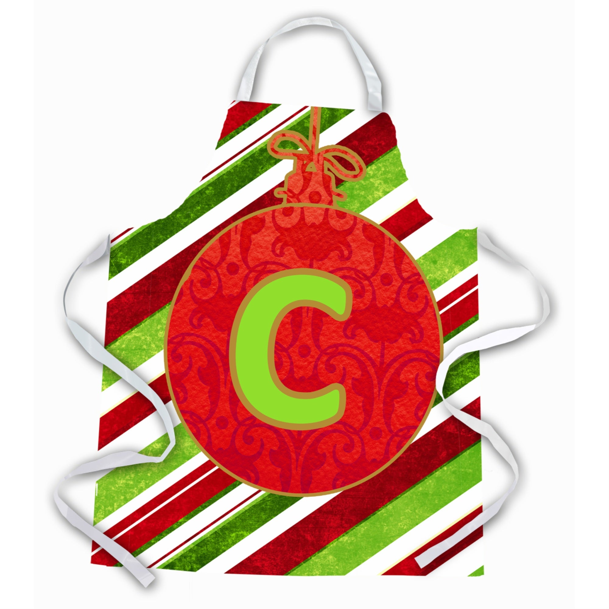 'Caroline'S Treasures Cj1039-Capron Christmas Ornament Holiday Initial Letter C Apron, Large, Multicolor''
