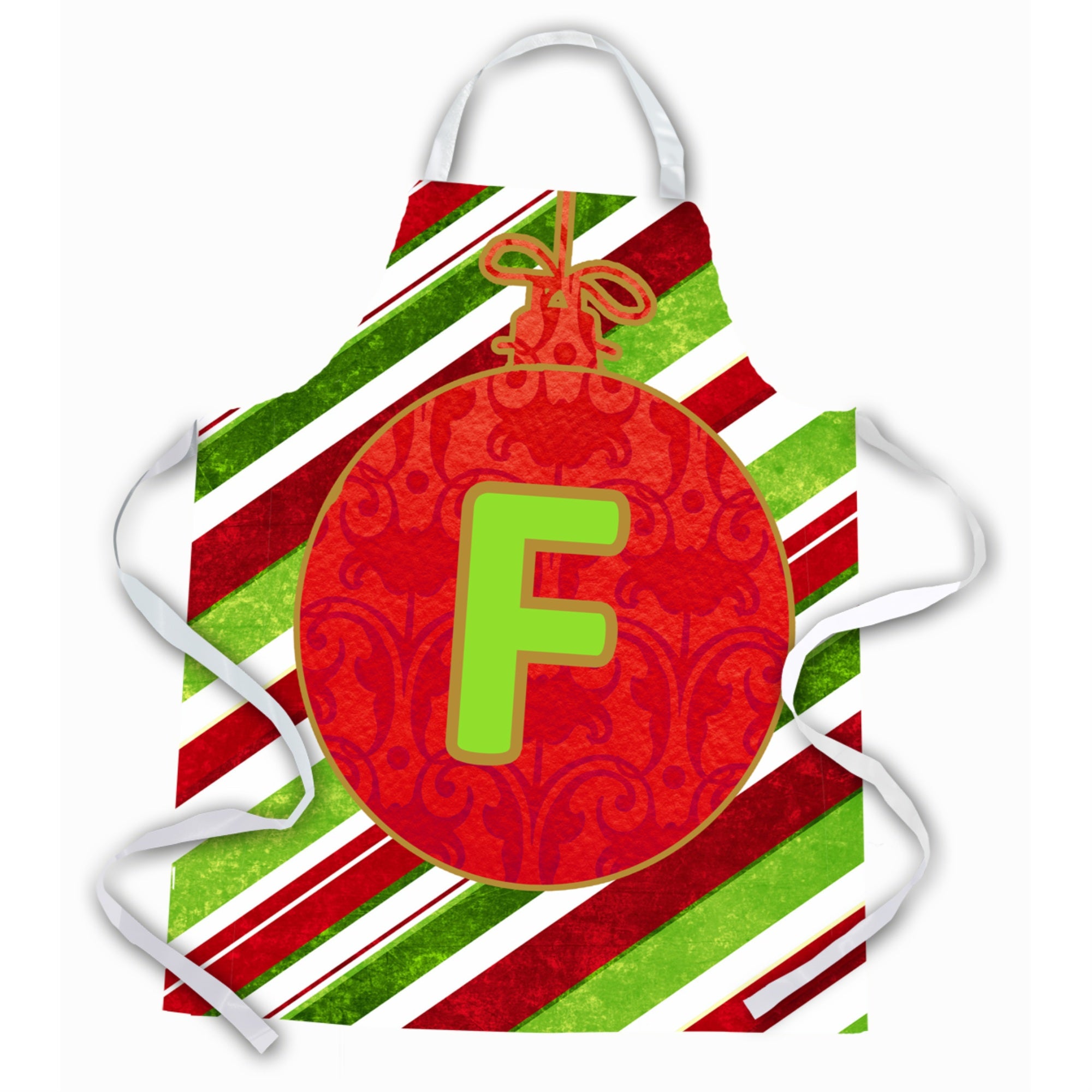 'Caroline'S Treasures Cj1039-Fapron Christmas Ornament Holiday Initial Letter F Apron, Large, Multicolor''