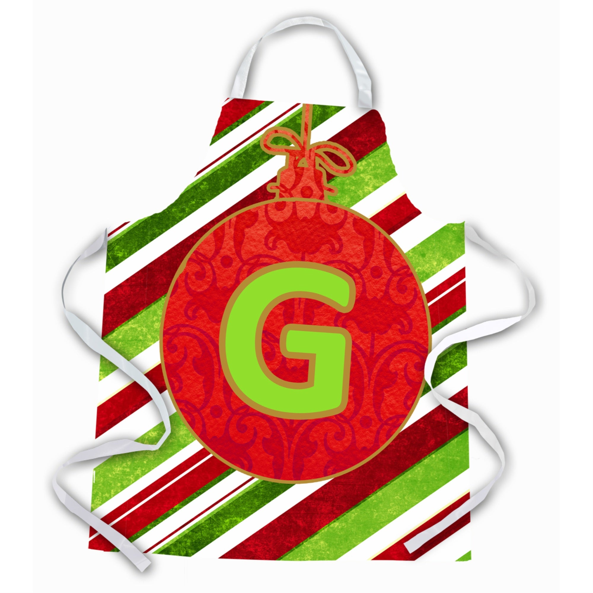 'Caroline'S Treasures Cj1039-Gapron Christmas Ornament Holiday Initial Letter G Apron, Large, Multicolor''