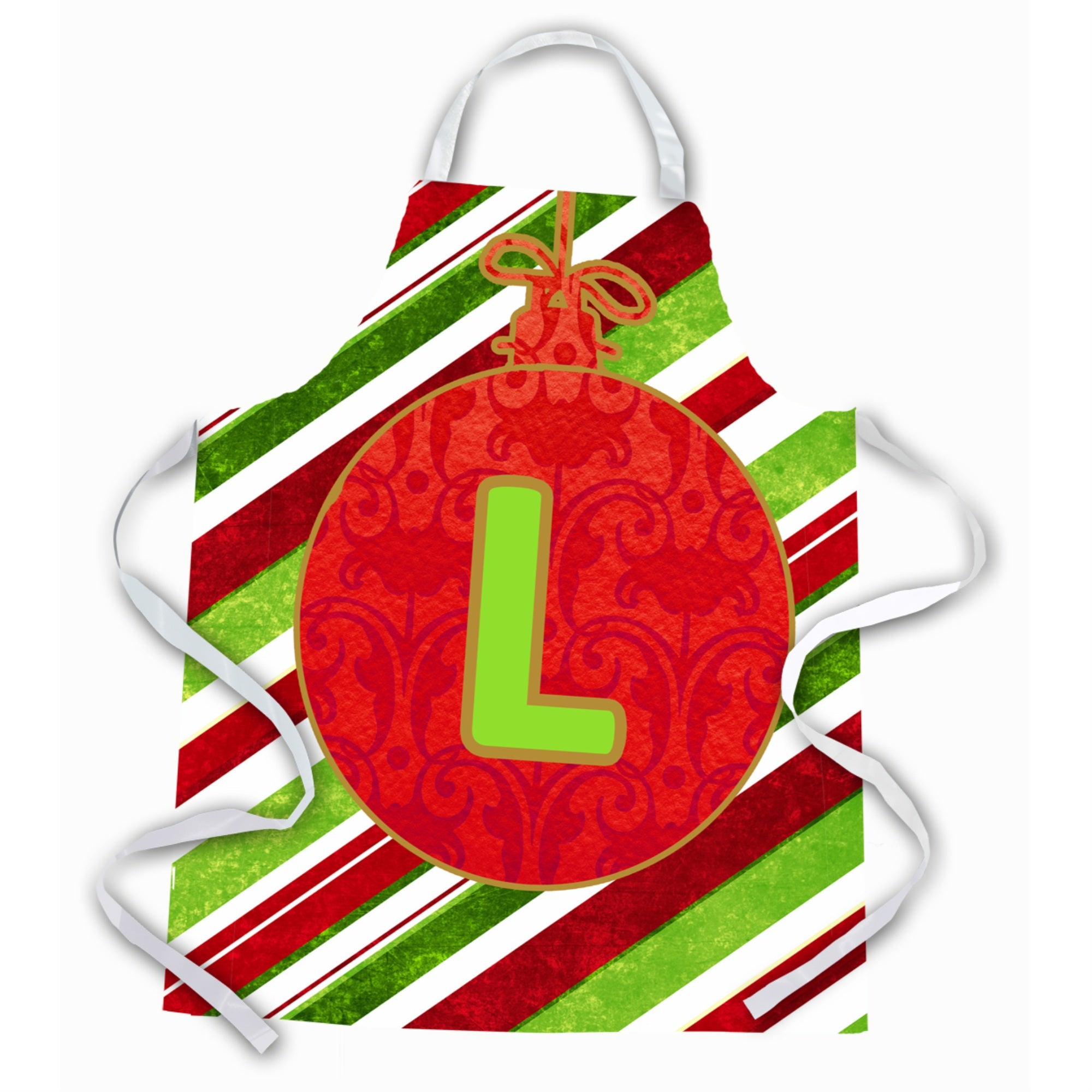 'Caroline'S Treasures Cj1039-Lapron Christmas Ornament Holiday Initial Letter L Apron, Large, Multicolor''