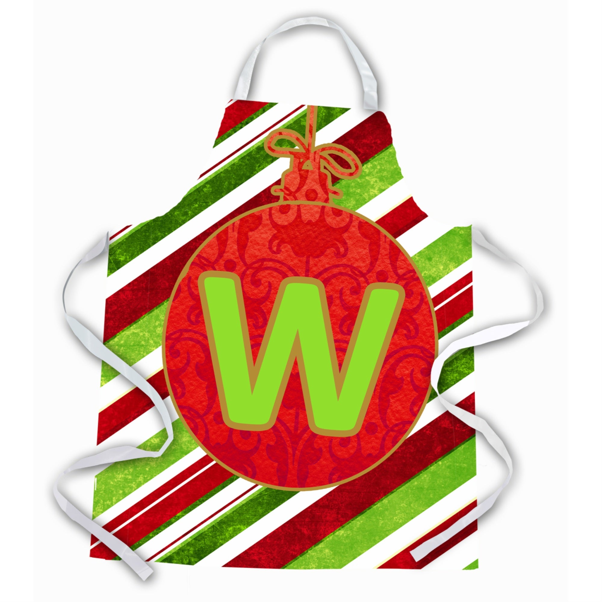 'Caroline'S Treasures Cj1039-Wapron Christmas Ornament Holiday Initial Letter W Apron, Large, Multicolor''