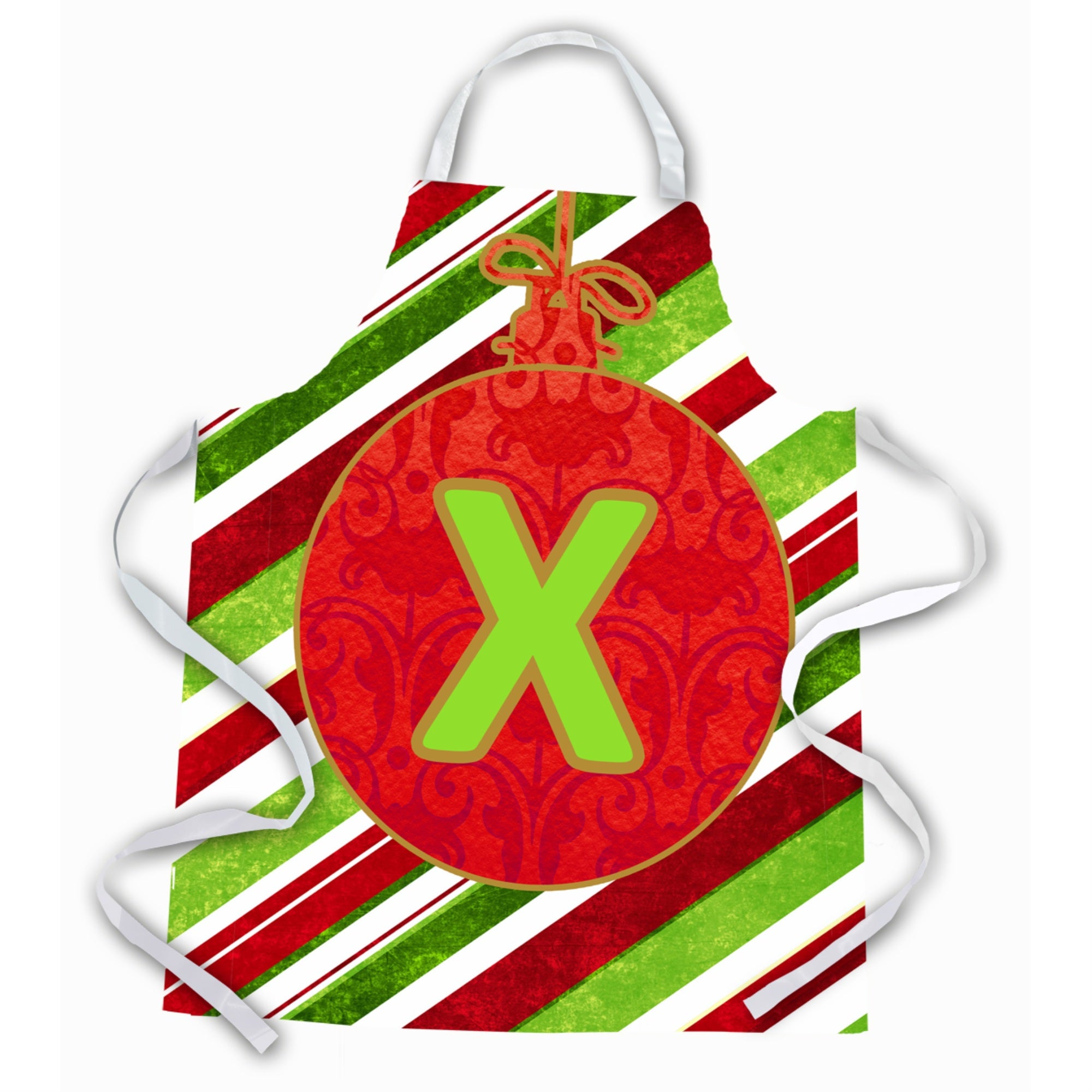 'Caroline'S Treasures Cj1039-Xapron Christmas Ornament Holiday Initial Letter X Apron, Large, Multicolor''