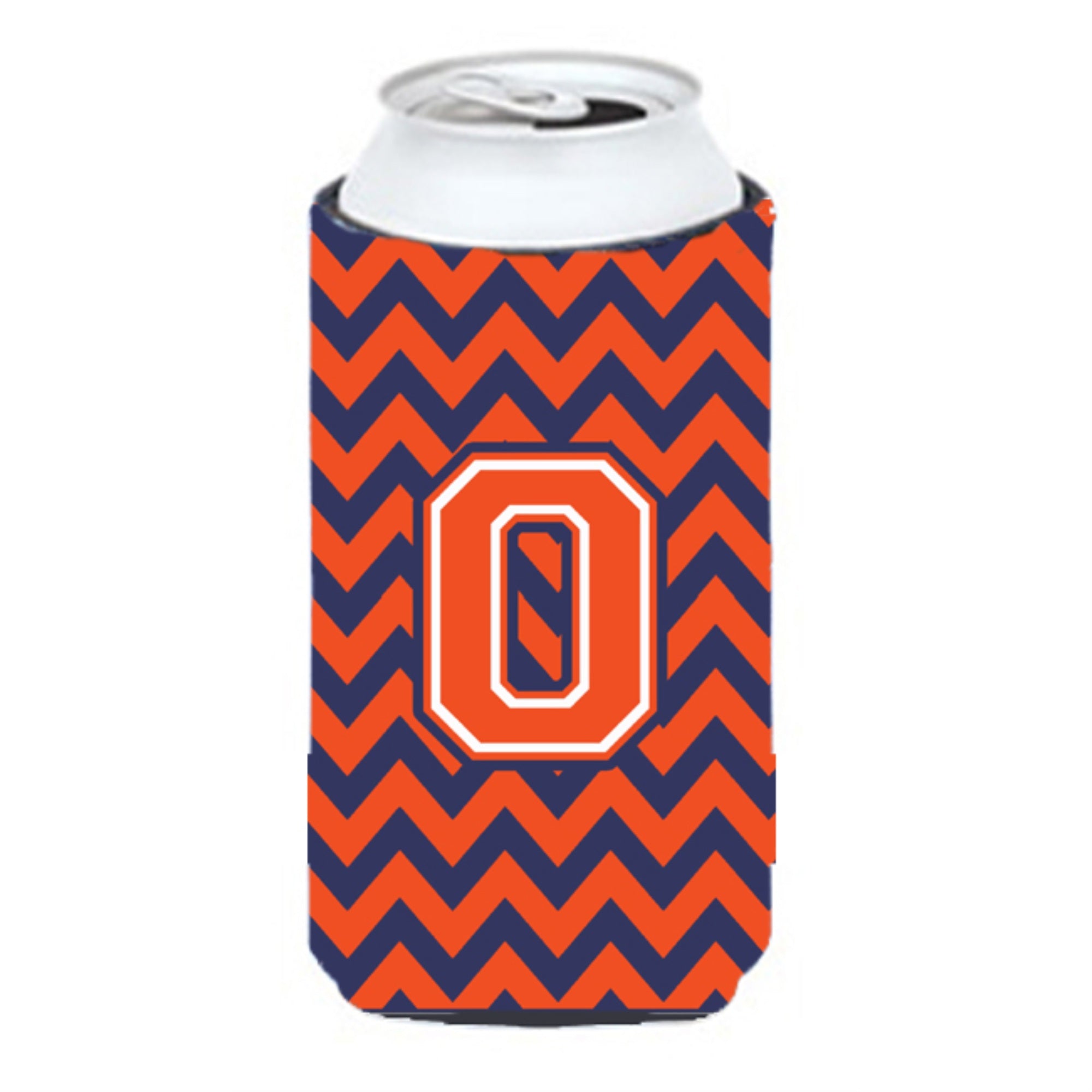Letter O Chevron Orange Blue Tall Boy Beverage Insulator Hugger Cj1042-Otbc