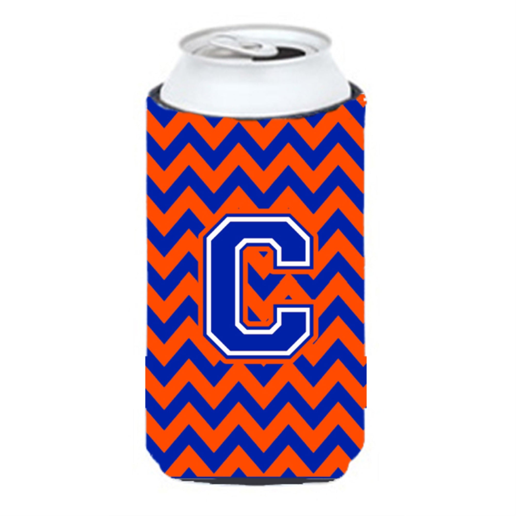 Letter C Chevron Orange And Blue Tall Boy Beverage Insulator Hugger Cj1044-Ctbc