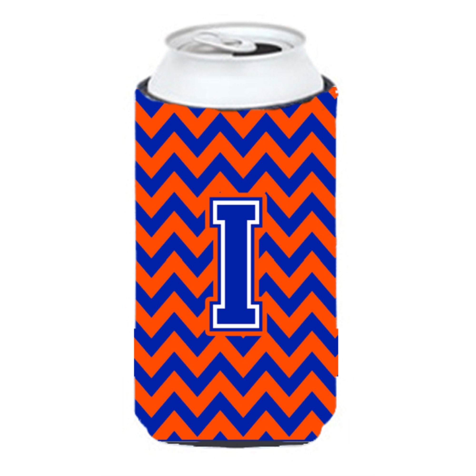 Letter I Chevron Orange And Blue Tall Boy Beverage Insulator Hugger Cj1044-Itbc