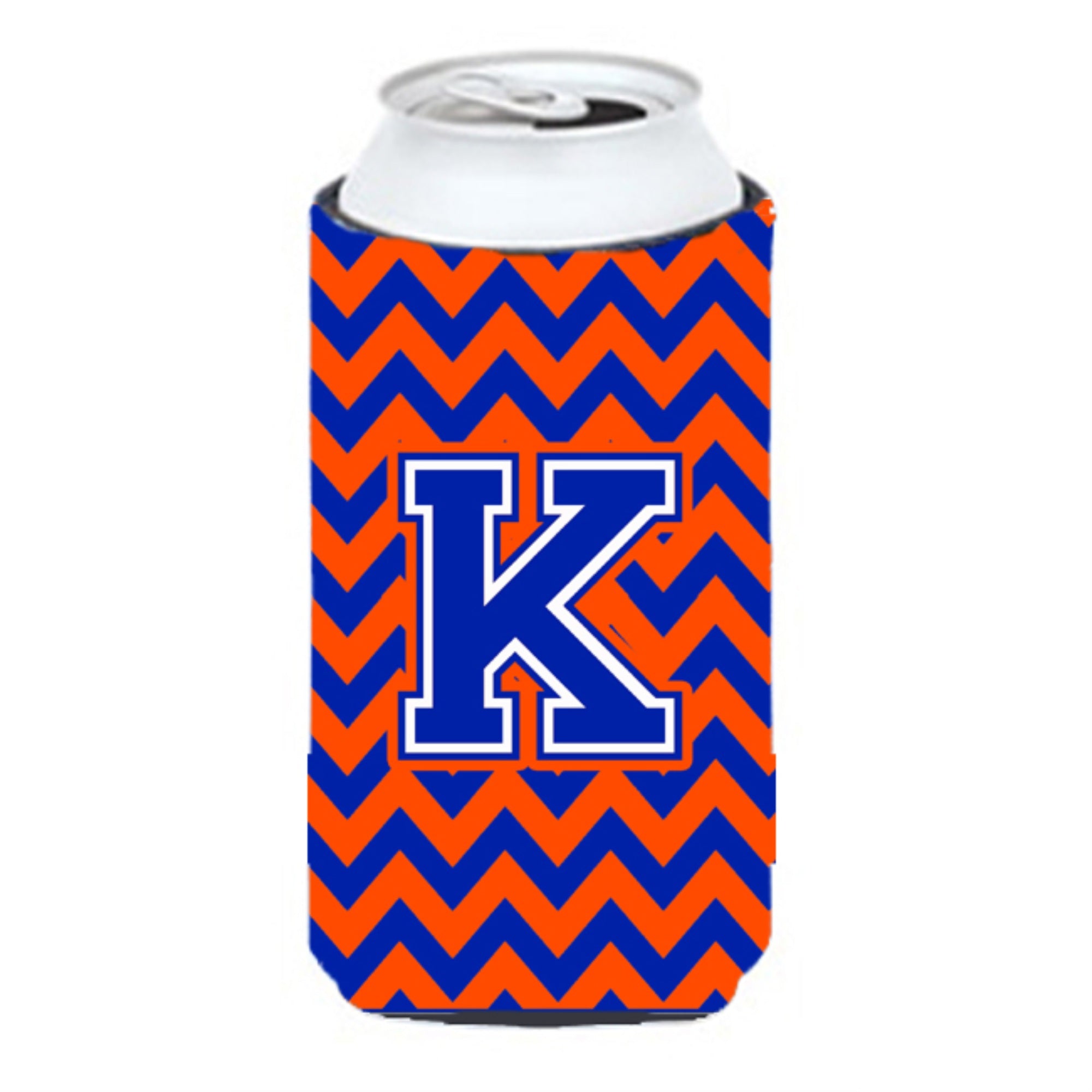 Letter K Chevron Orange And Blue Tall Boy Beverage Insulator Hugger Cj1044-Ktbc