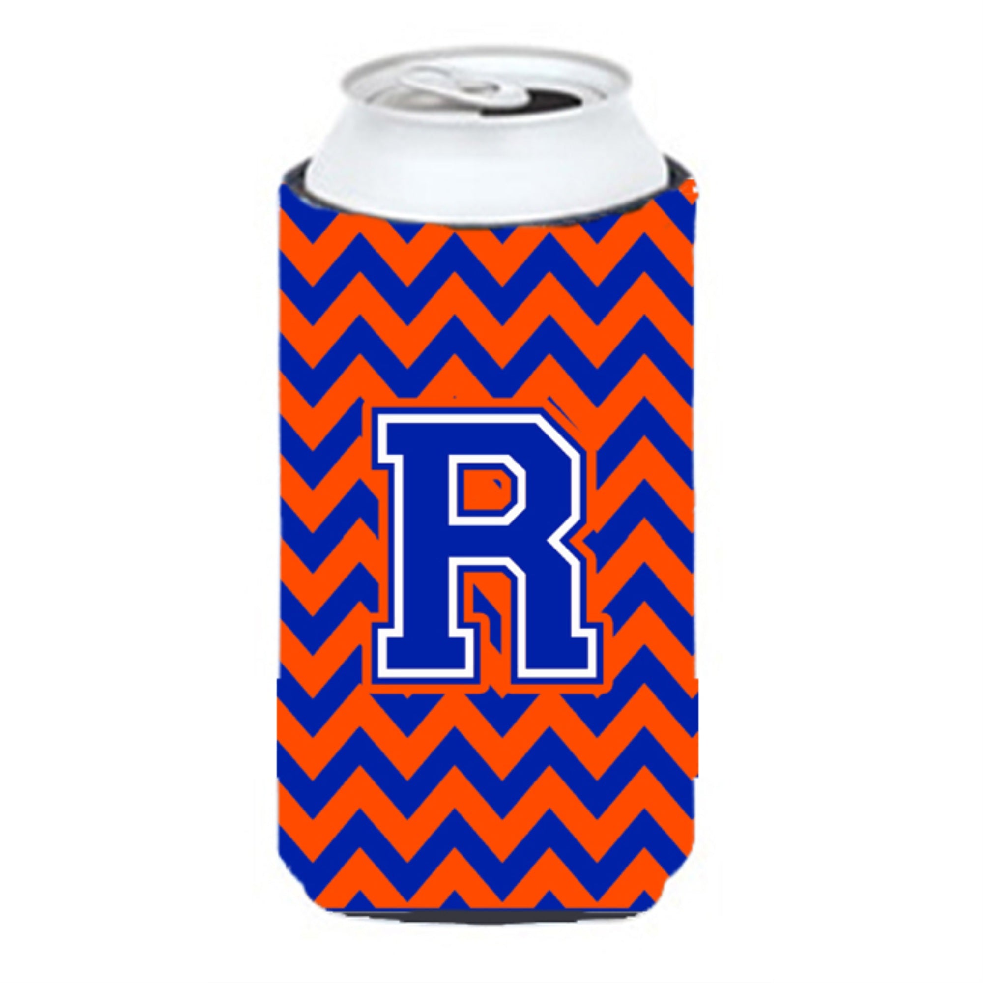 Letter R Chevron Orange And Blue Tall Boy Beverage Insulator Hugger Cj1044-Rtbc