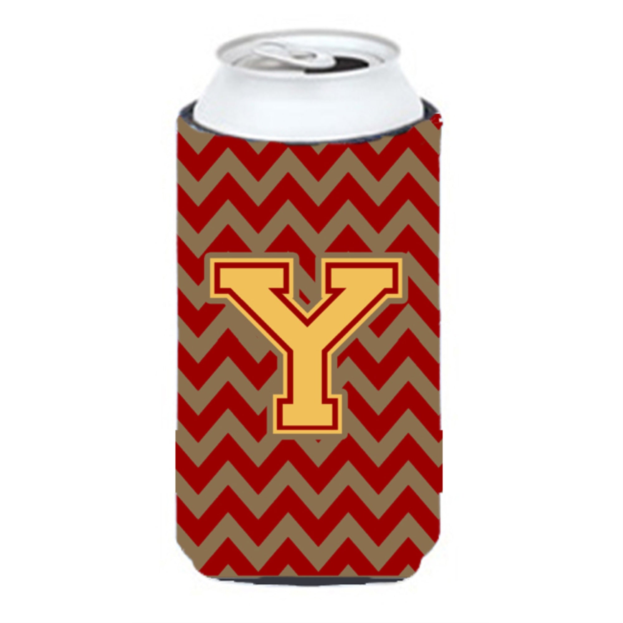 Letter Y Chevron Garnet And Gold  Tall Boy Beverage Insulator Hugger Cj1048-Ytbc