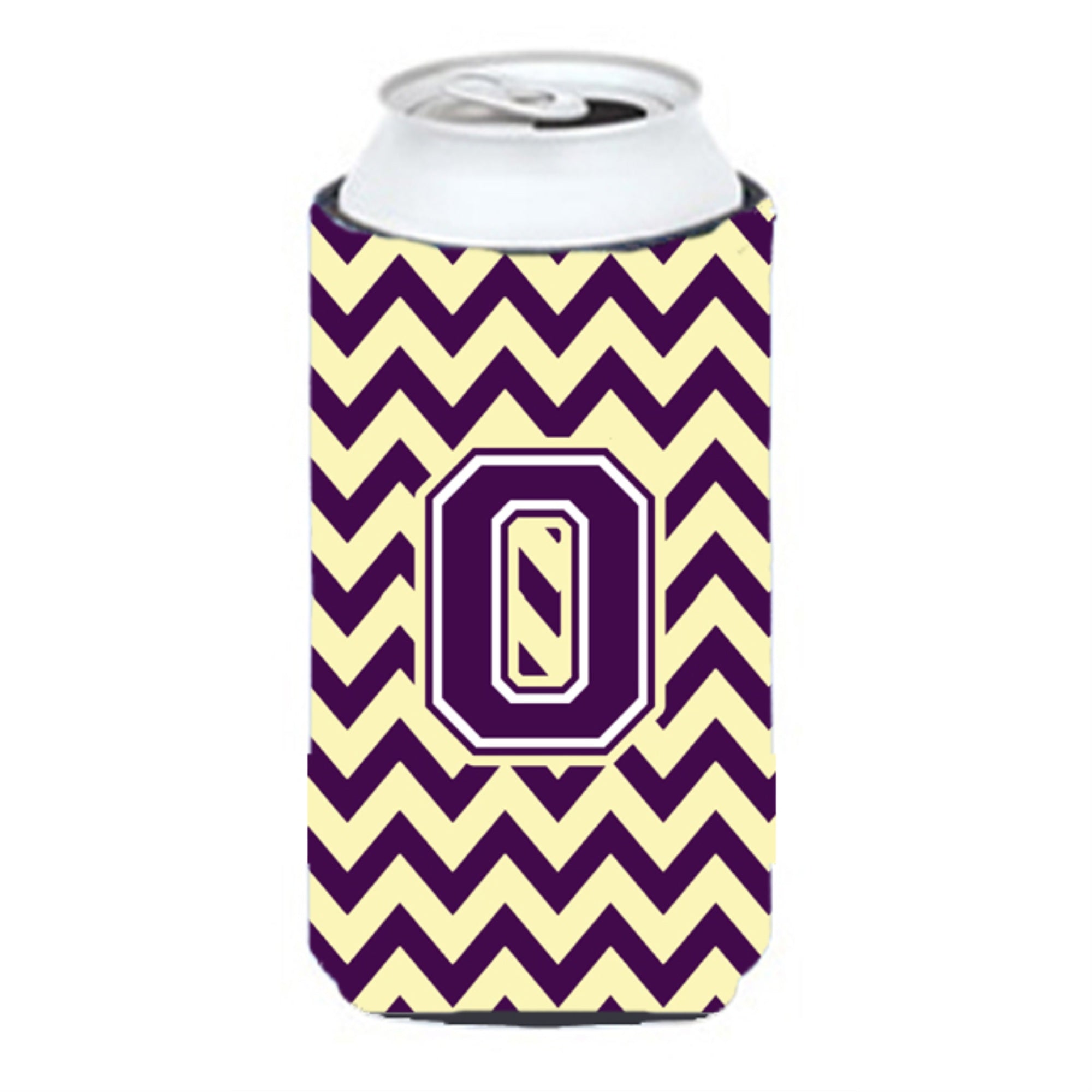 Letter O Chevron Purple And Gold Tall Boy Beverage Insulator Hugger Cj1058-Otbc
