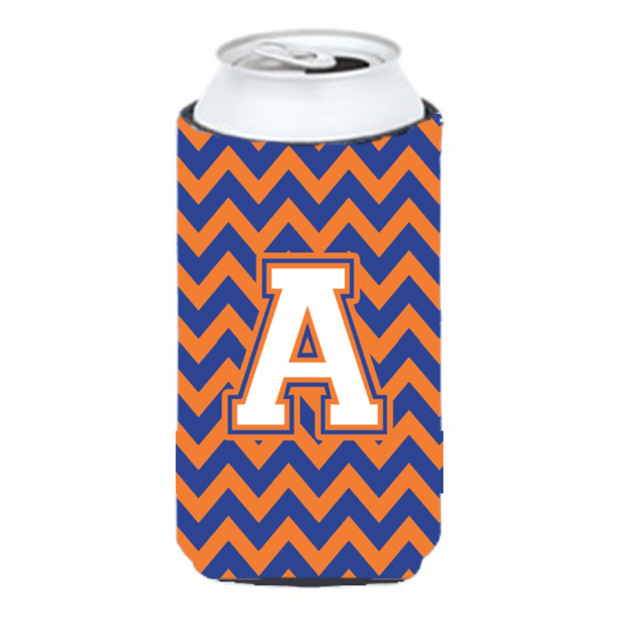 Letter A Chevron Blue And Orange Tall Boy Beverage Insulator Hugger Cj1060-Atbc