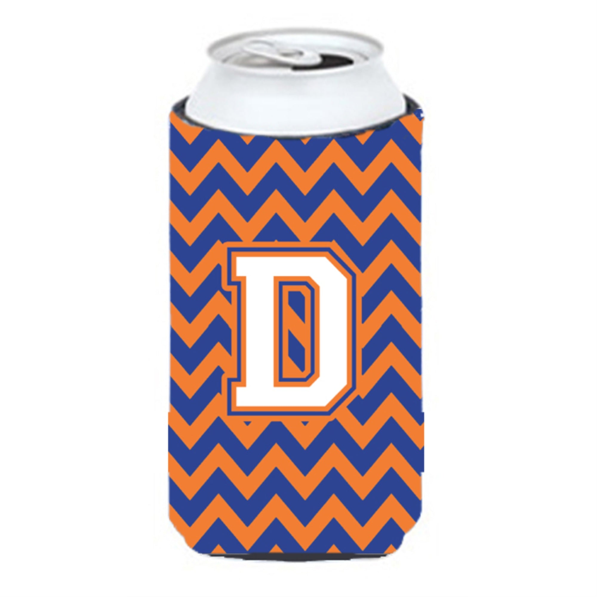 Letter D Chevron Blue And Orange Tall Boy Beverage Insulator Hugger Cj1060-Dtbc