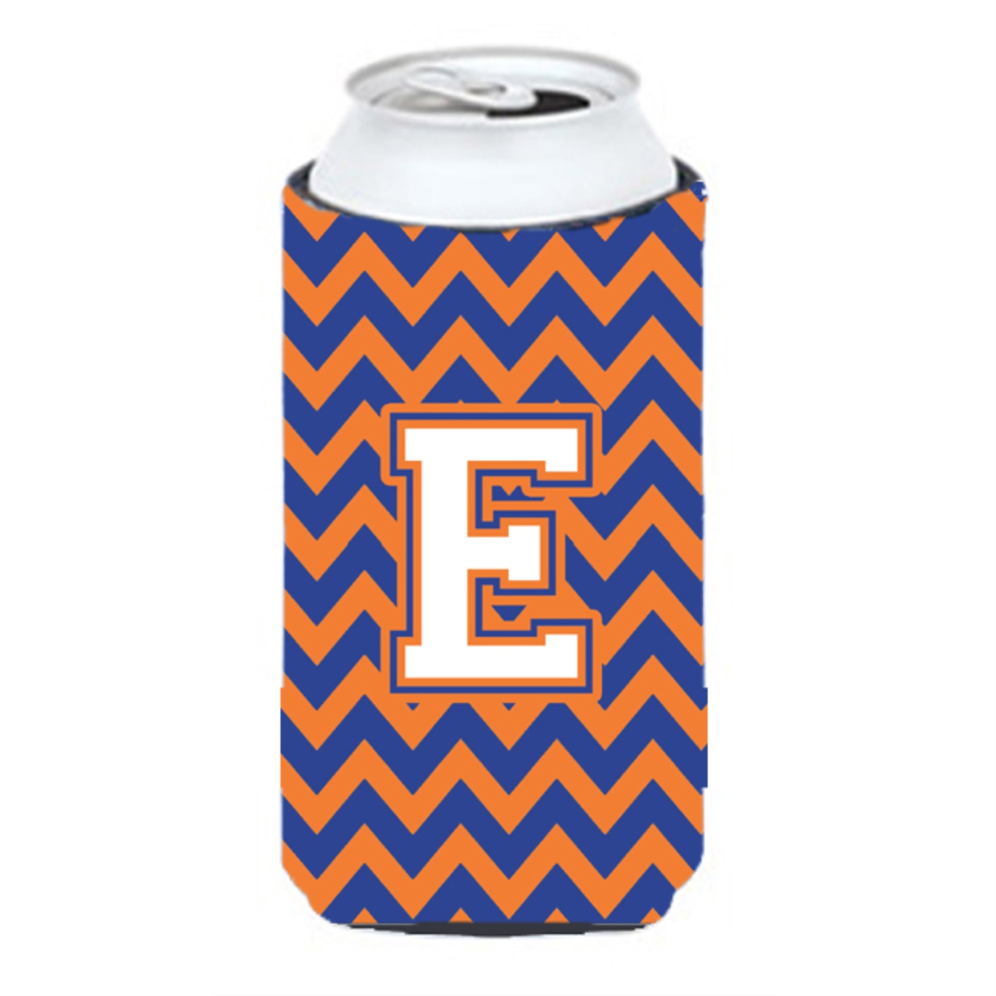 Letter E Chevron Blue And Orange Tall Boy Beverage Insulator Hugger Cj1060-Etbc