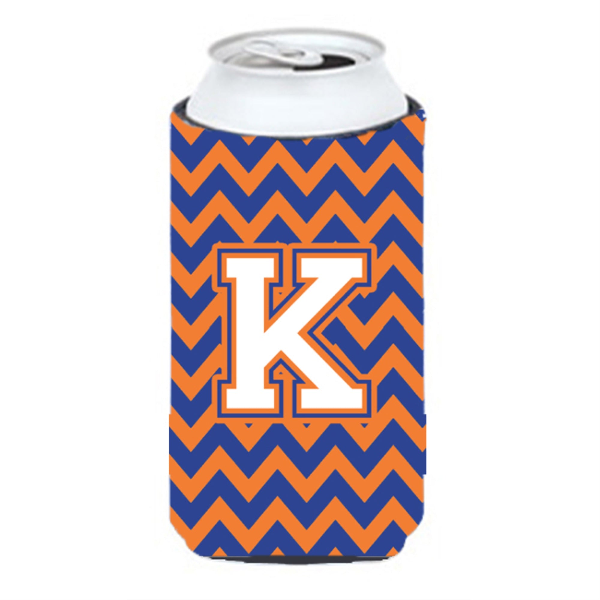 Letter K Chevron Blue And Orange Tall Boy Beverage Insulator Hugger Cj1060-Ktbc