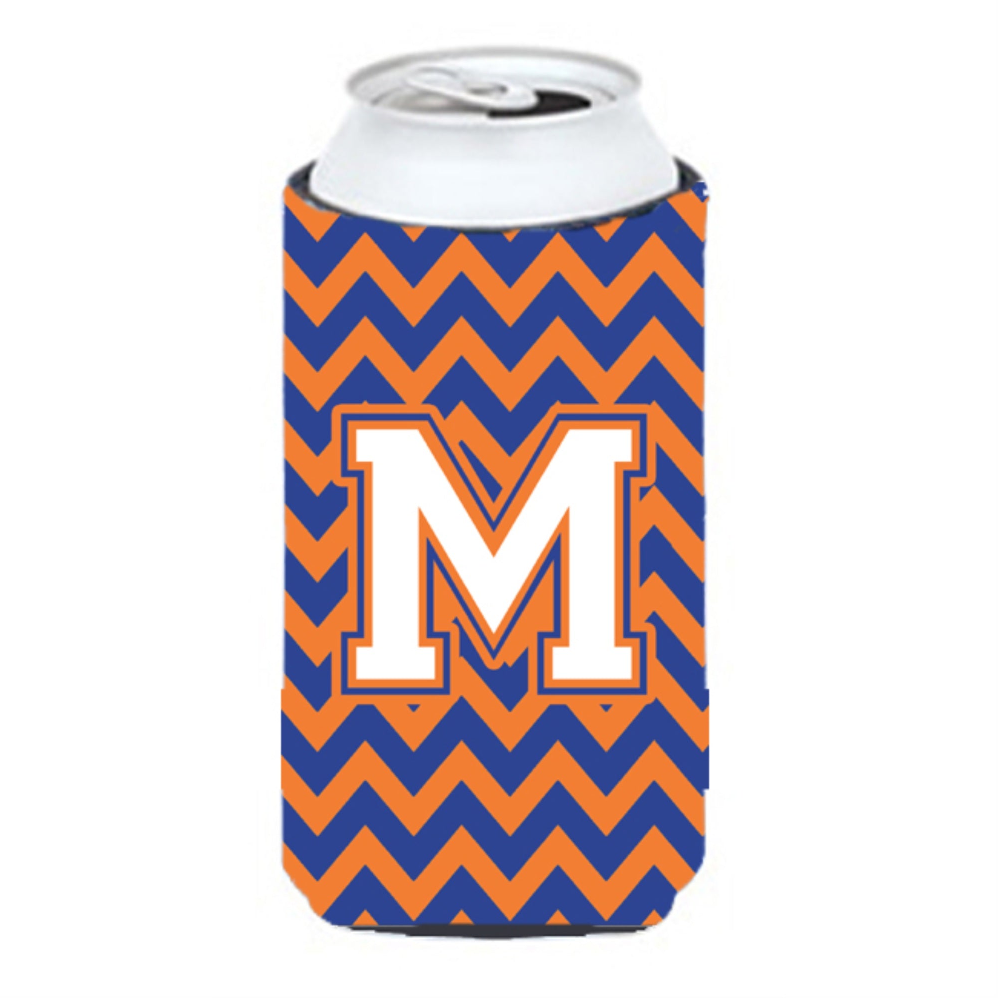 Letter M Chevron Blue And Orange Tall Boy Beverage Insulator Hugger Cj1060-Mtbc