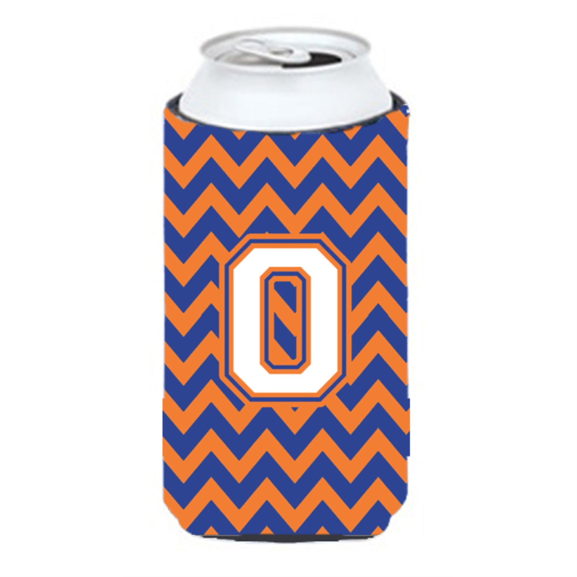 Letter O Chevron Blue And Orange Tall Boy Beverage Insulator Hugger Cj1060-Otbc