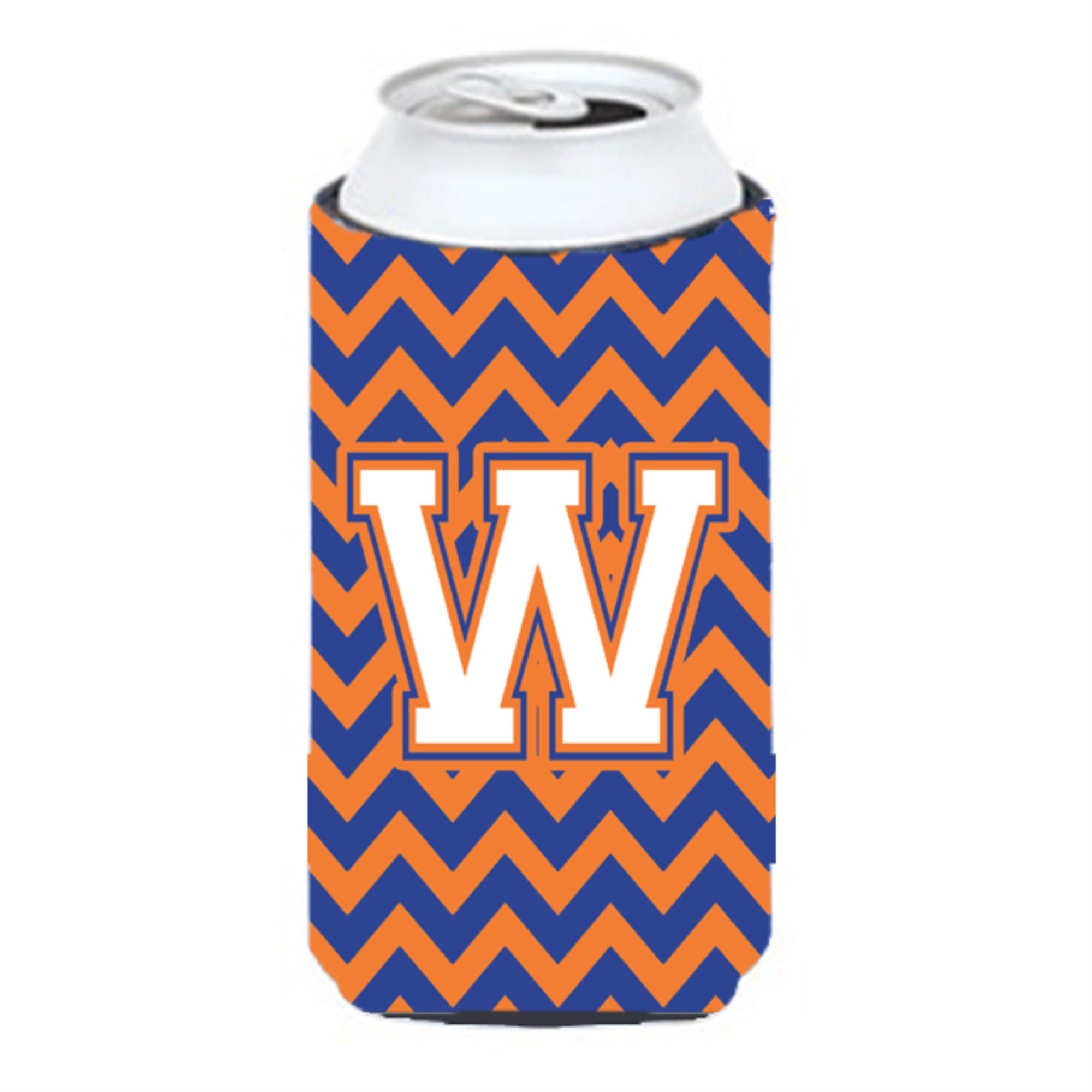 Letter W Chevron Blue And Orange Tall Boy Beverage Insulator Hugger Cj1060-Wtbc
