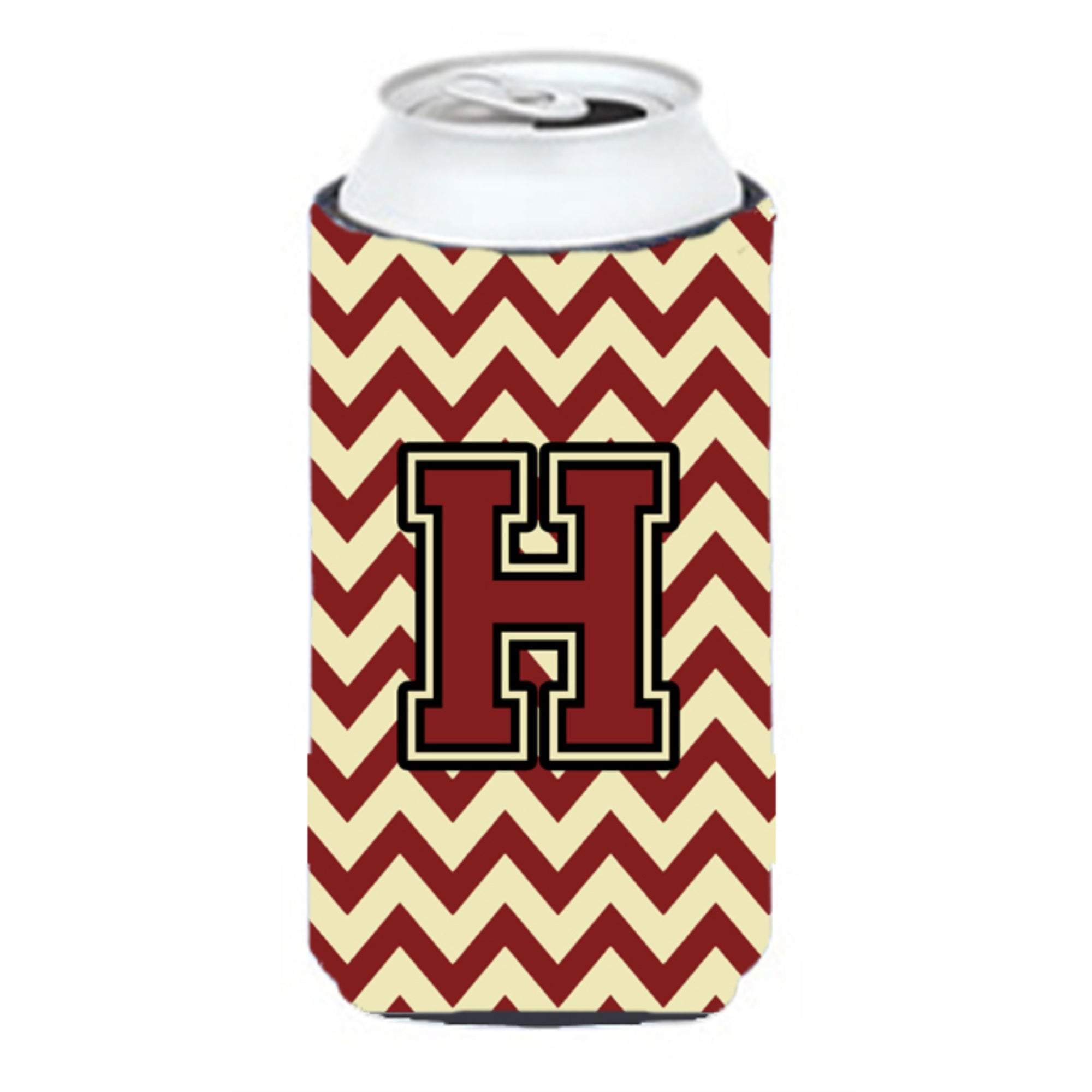 Letter H Chevron Maroon And Gold Tall Boy Beverage Insulator Hugger Cj1061-Htbc