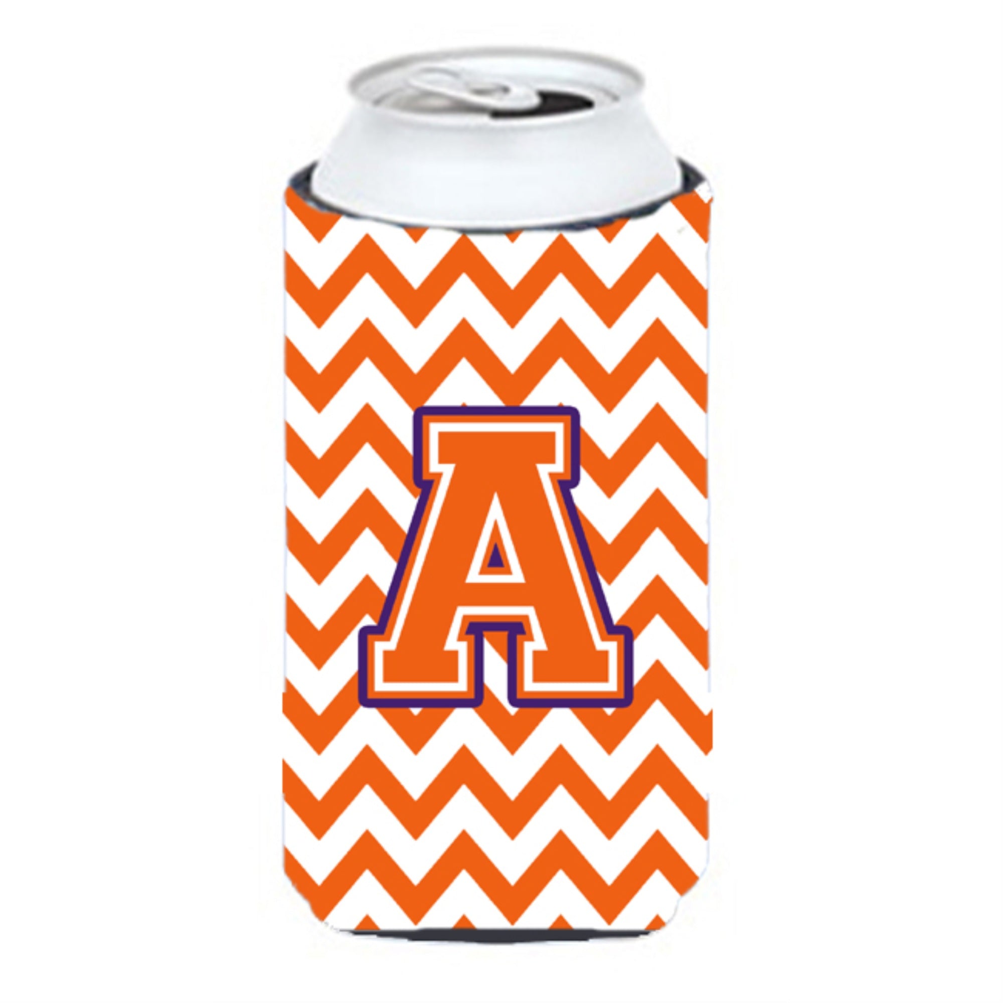 Letter A Chevron Orange And Regalia Tall Boy Beverage Insulator Hugger Cj1062-Atbc