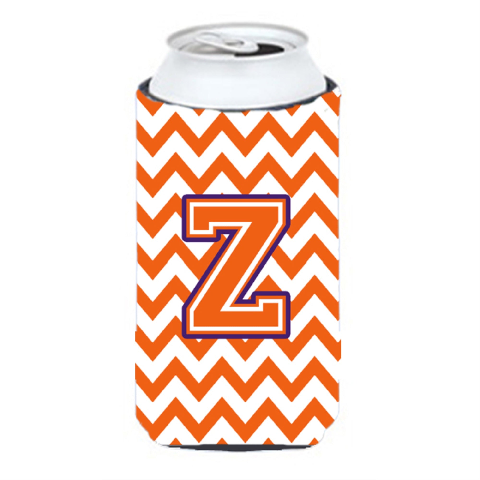 Letter Z Chevron Orange And Regalia Tall Boy Beverage Insulator Hugger Cj1062-Ztbc