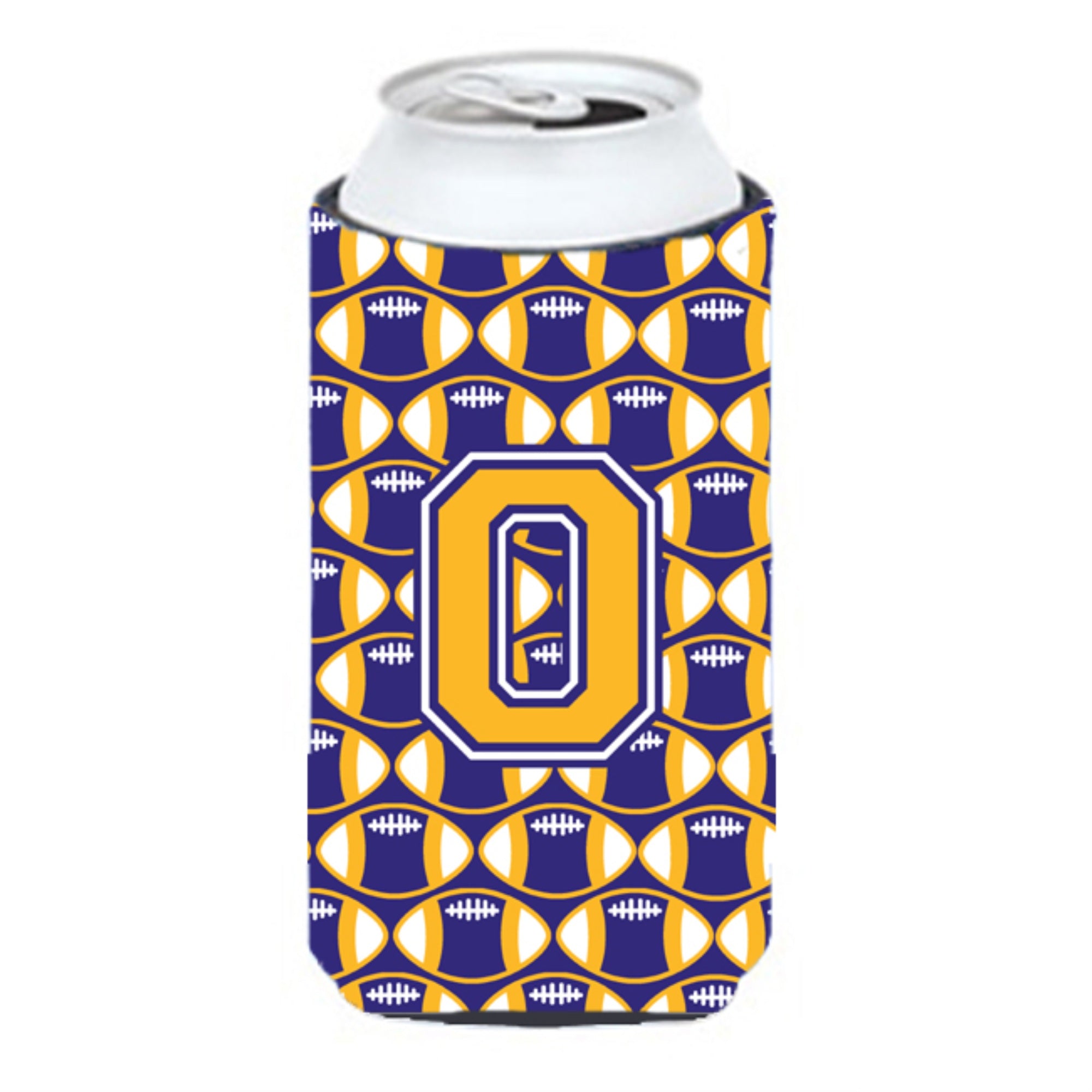 Letter O Football Purple And Gold Tall Boy Beverage Insulator Hugger Cj1064-Otbc
