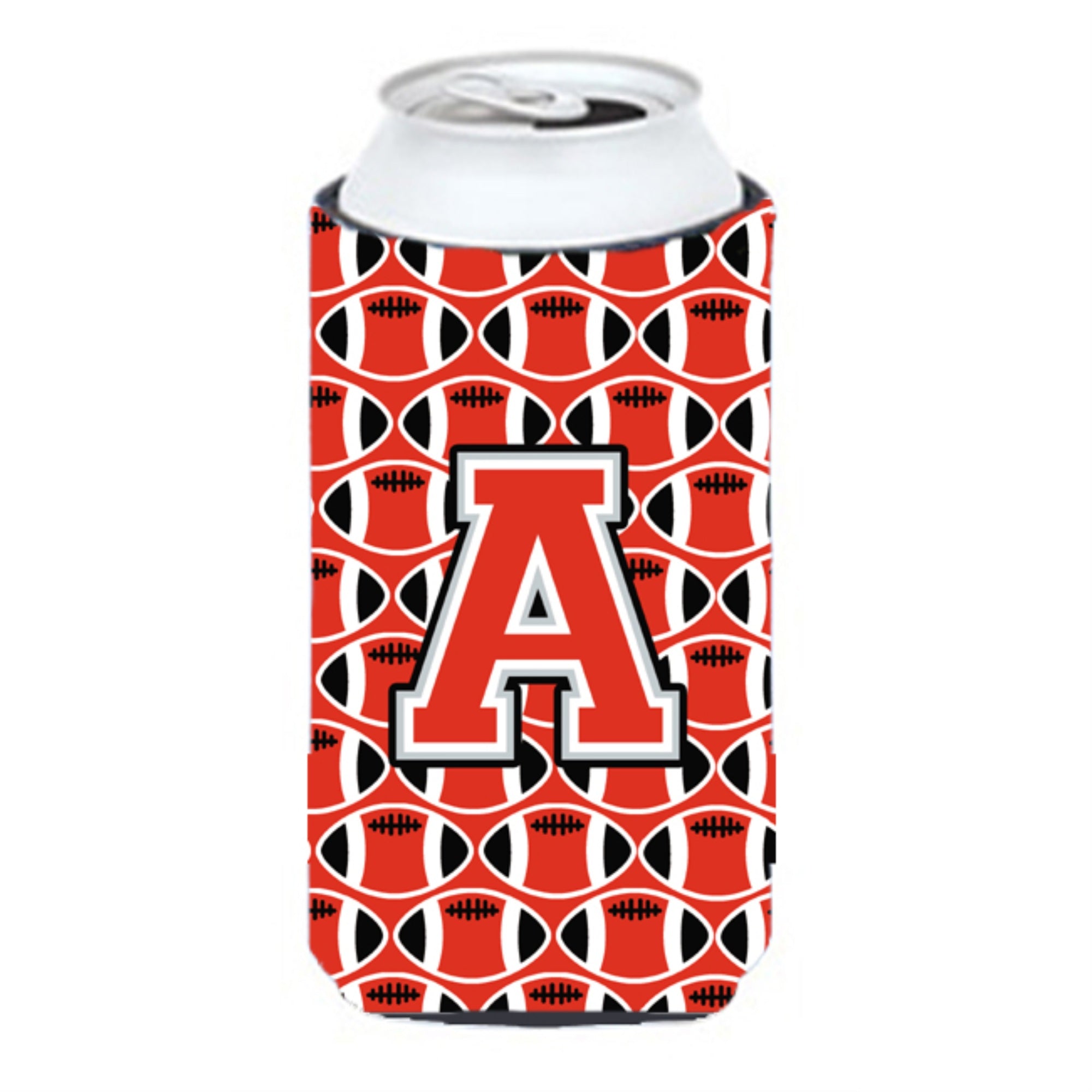 Letter A Football Scarlet And Grey Tall Boy Beverage Insulator Hugger Cj1067-Atbc