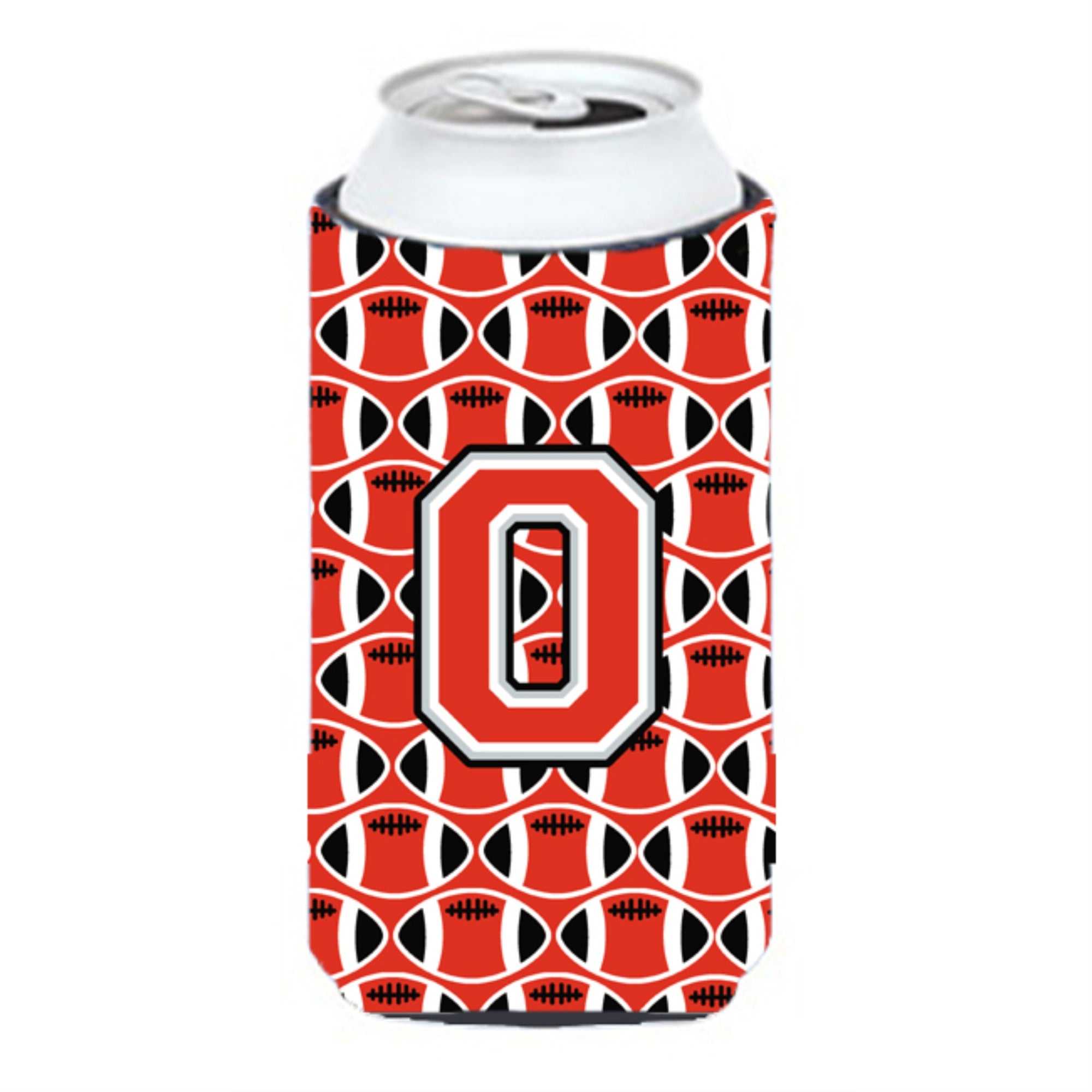 Letter O Football Scarlet And Grey Tall Boy Beverage Insulator Hugger Cj1067-Otbc