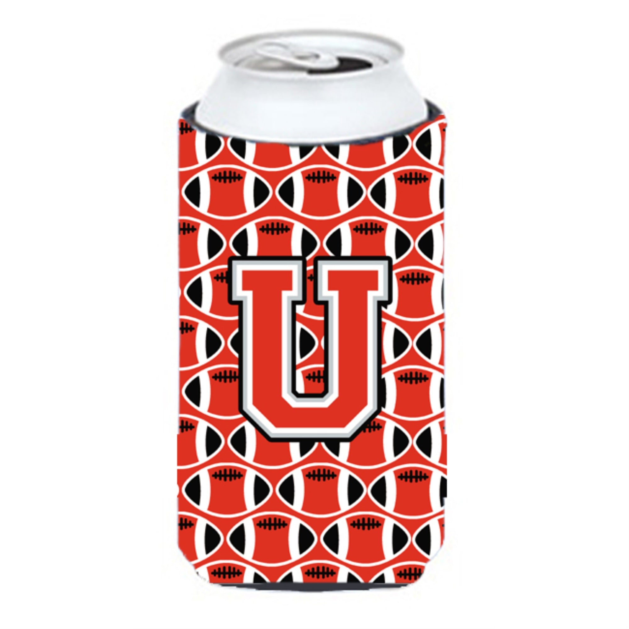 Letter U Football Scarlet And Grey Tall Boy Beverage Insulator Hugger Cj1067-Utbc