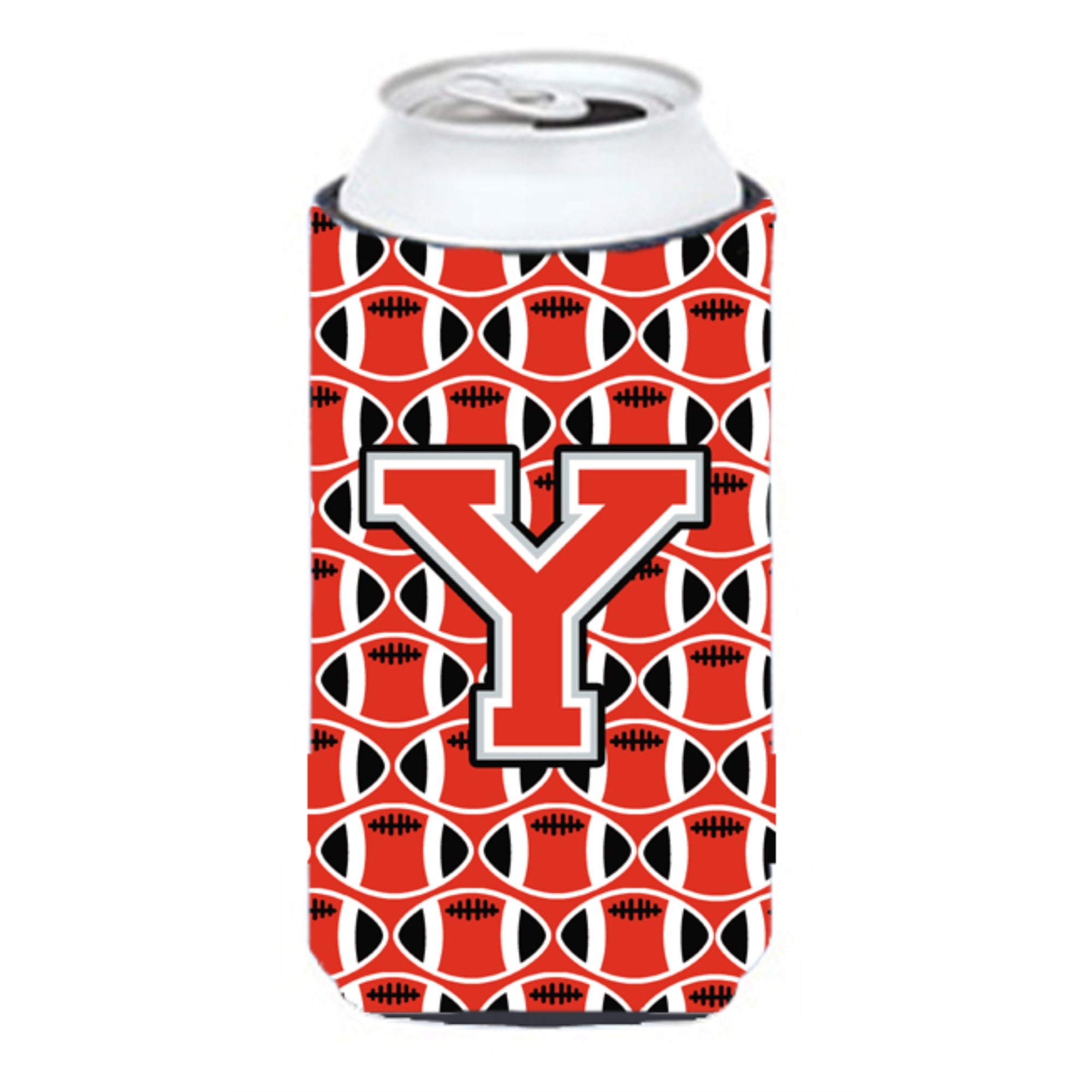 Letter Y Football Scarlet And Grey Tall Boy Beverage Insulator Hugger Cj1067-Ytbc
