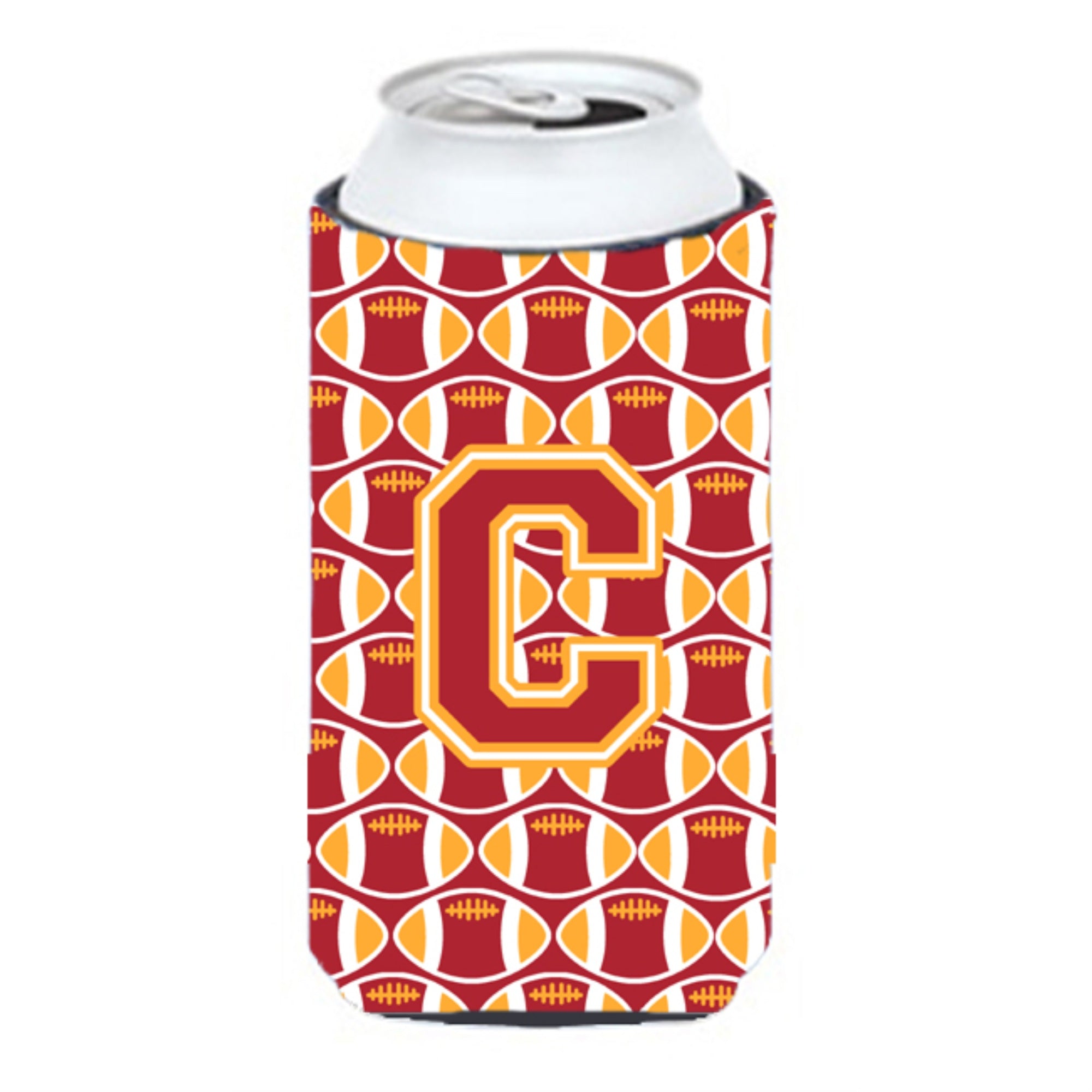 Letter C Football Cardinal And Gold Tall Boy Beverage Insulator Hugger Cj1070-Ctbc