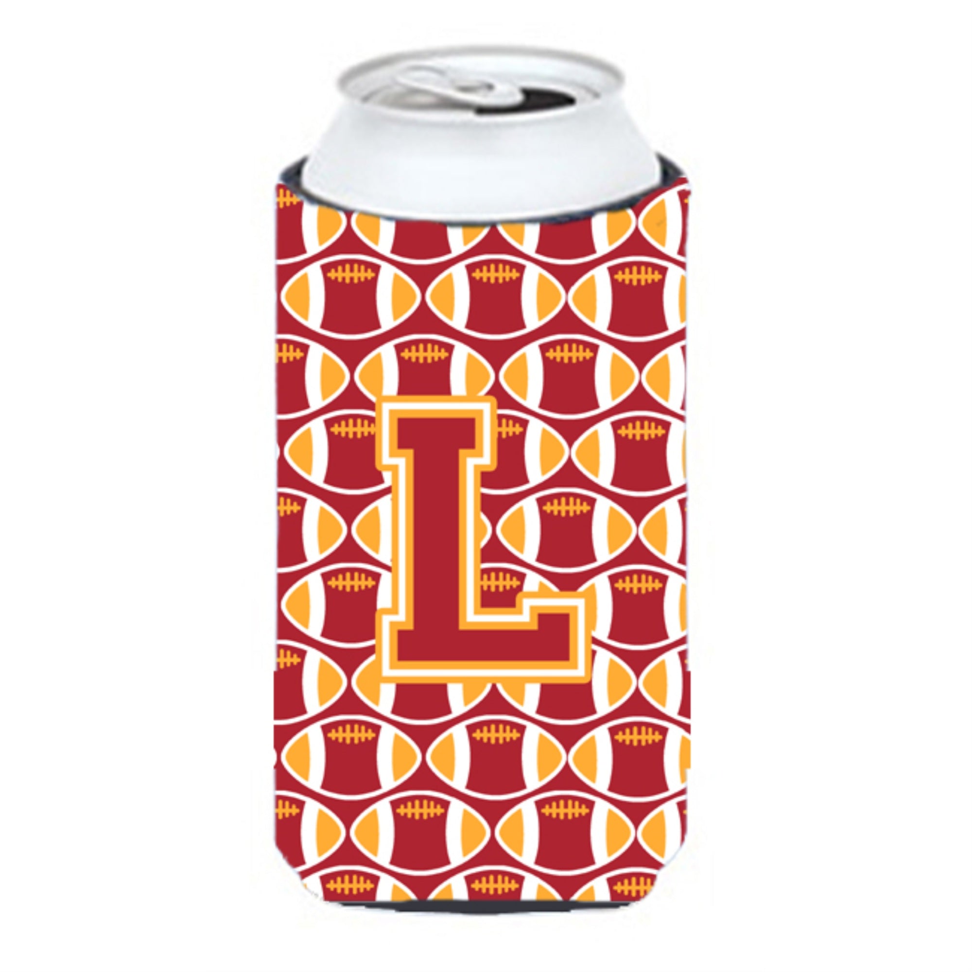 Letter L Football Cardinal And Gold Tall Boy Beverage Insulator Hugger Cj1070-Ltbc
