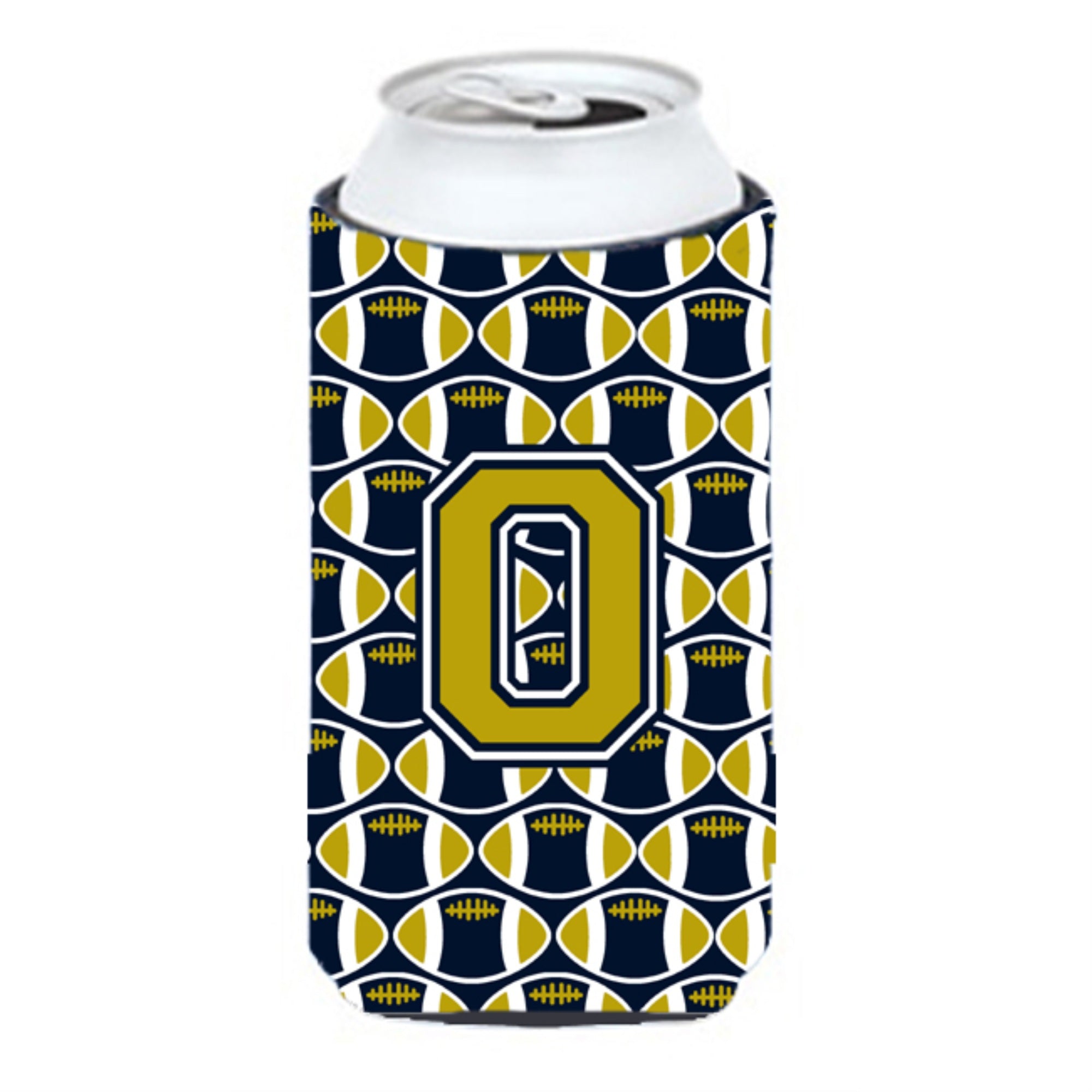Letter O Football Blue And Gold Tall Boy Beverage Insulator Hugger Cj1074-Otbc