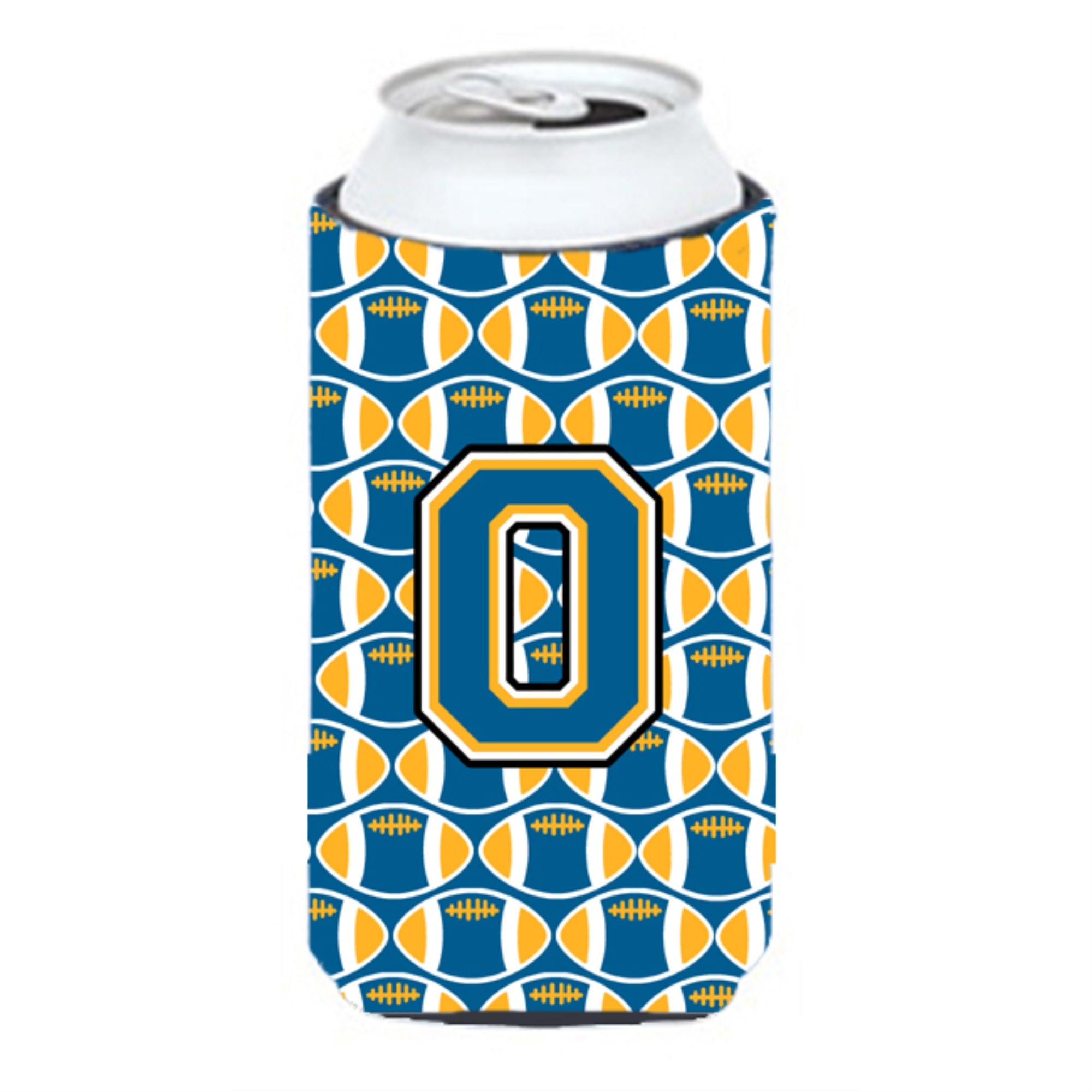 Letter O Football Blue And Gold Tall Boy Beverage Insulator Hugger Cj1077-Otbc