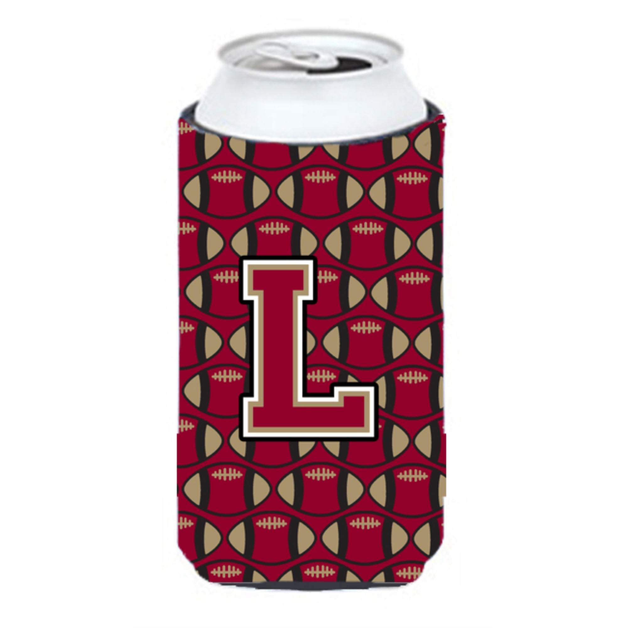 Letter L Football Garnet And Gold Tall Boy Beverage Insulator Hugger Cj1078-Ltbc