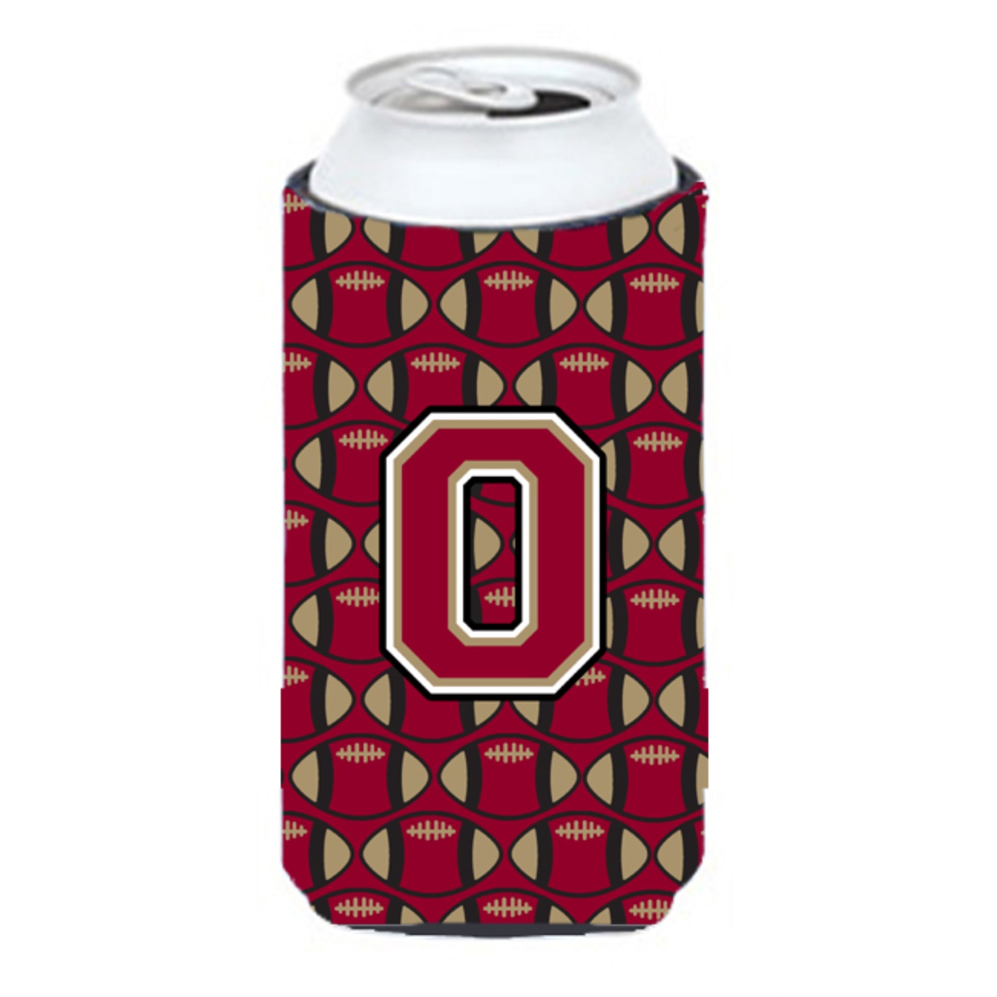 Letter O Football Garnet And Gold Tall Boy Beverage Insulator Hugger Cj1078-Otbc