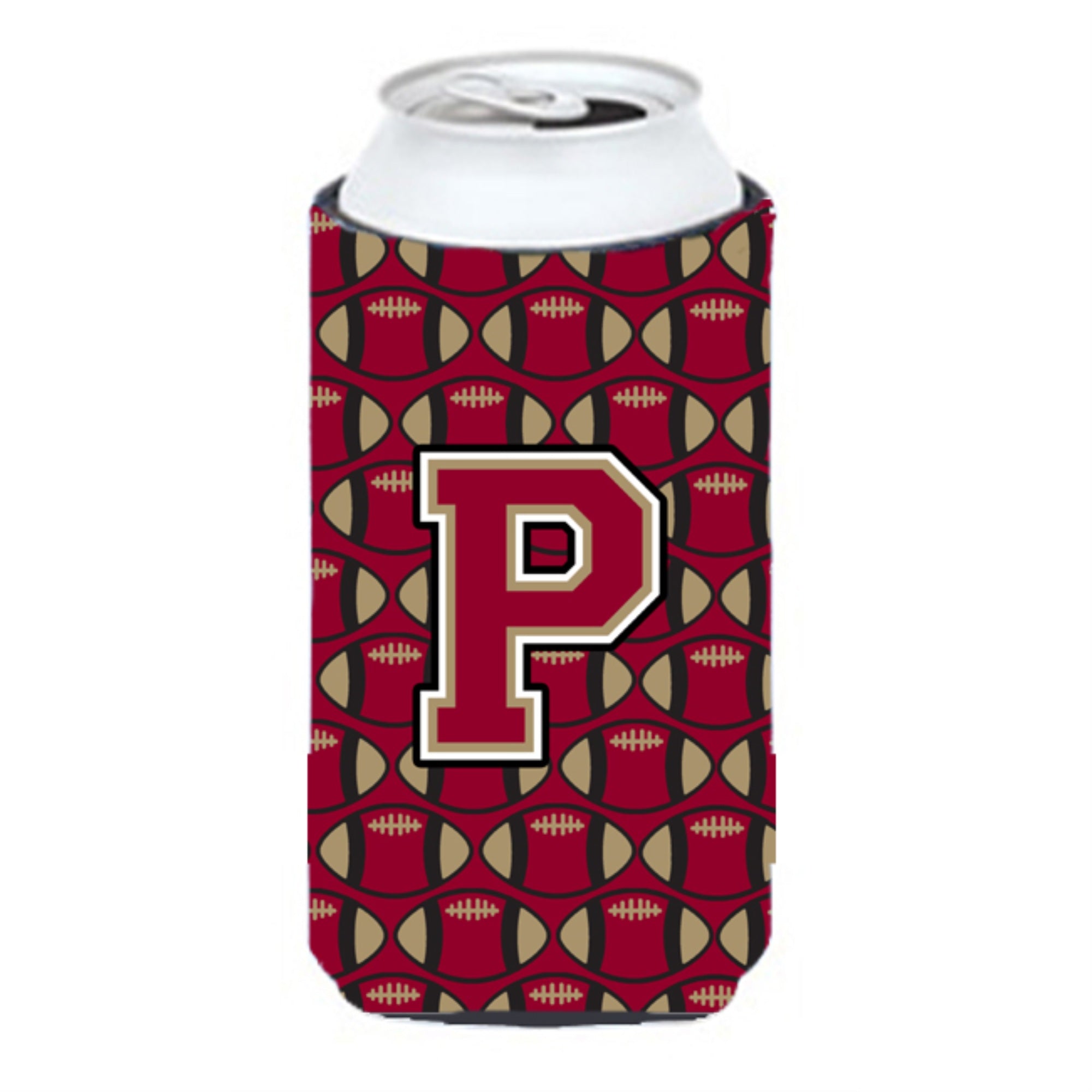 Letter P Football Garnet And Gold Tall Boy Beverage Insulator Hugger Cj1078-Ptbc