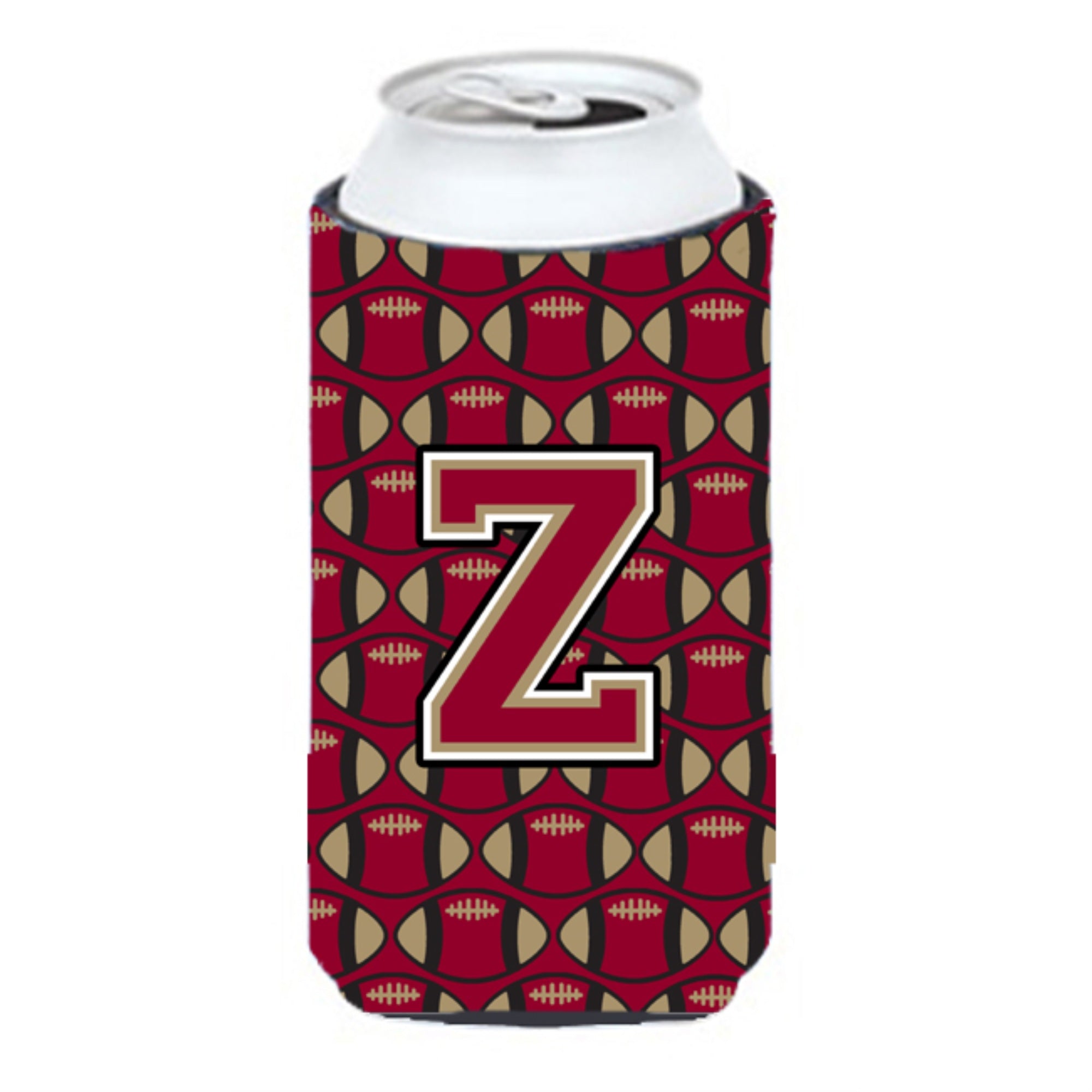Letter Z Football Garnet And Gold Tall Boy Beverage Insulator Hugger Cj1078-Ztbc