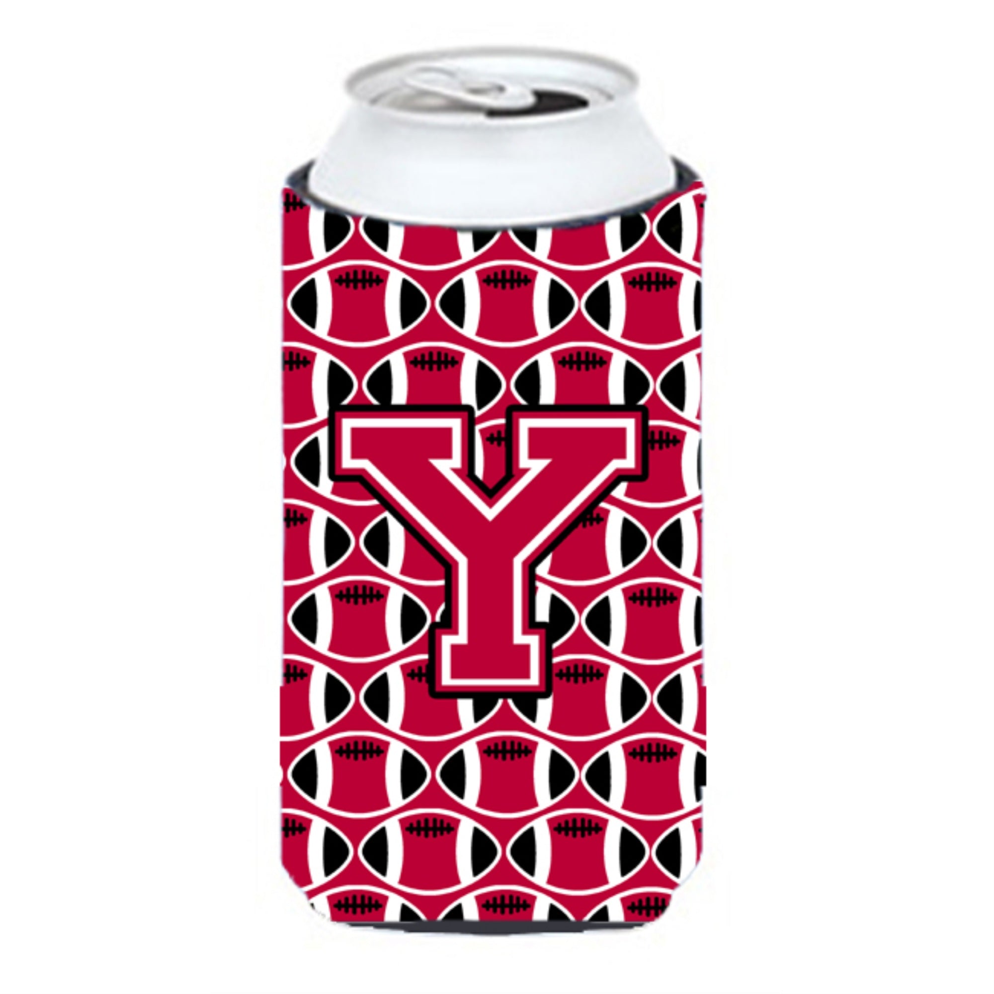 Letter Y Football Crimson And White Tall Boy Beverage Insulator Hugger Cj1079-Ytbc