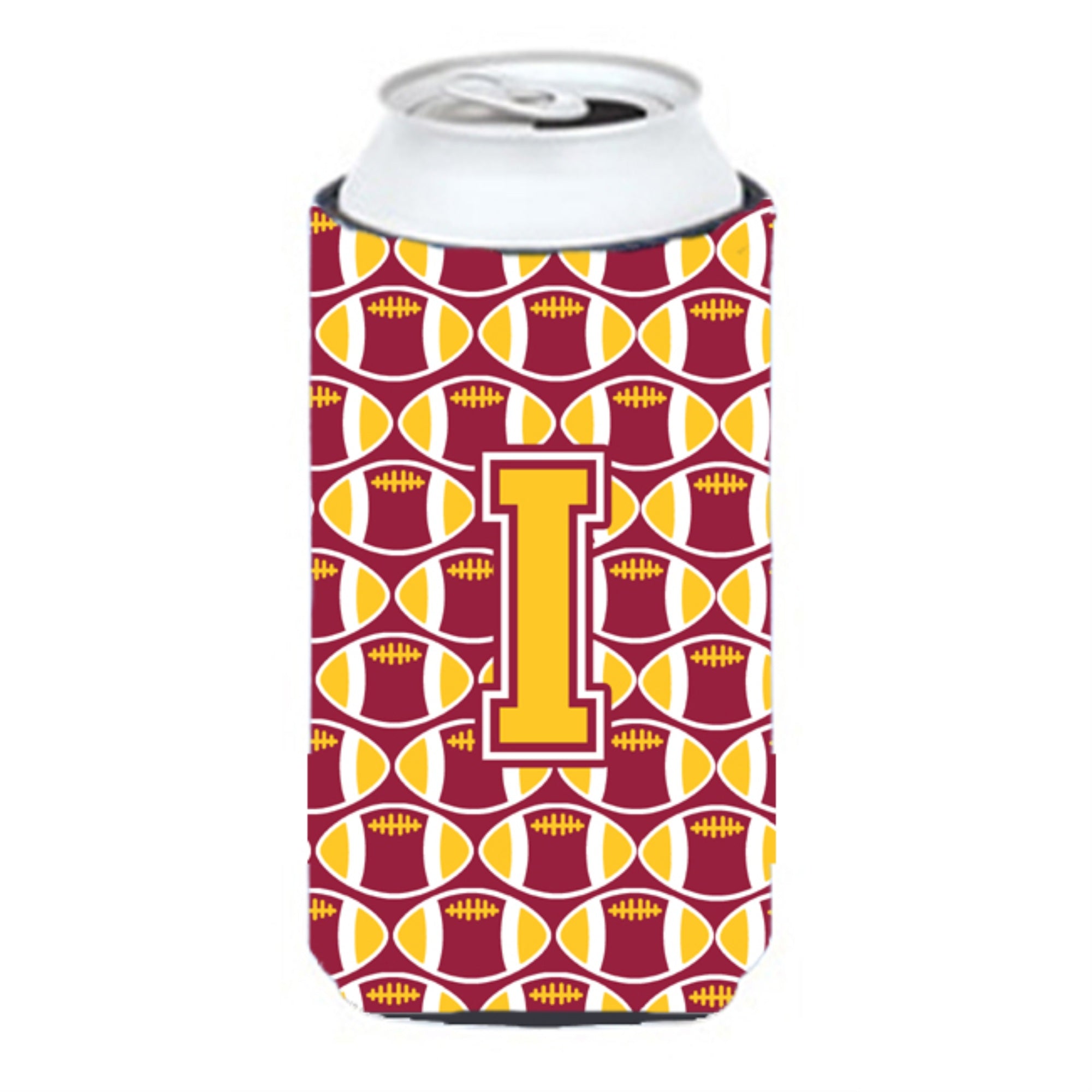 Letter I Football Maroon And Gold Tall Boy Beverage Insulator Hugger Cj1081-Itbc