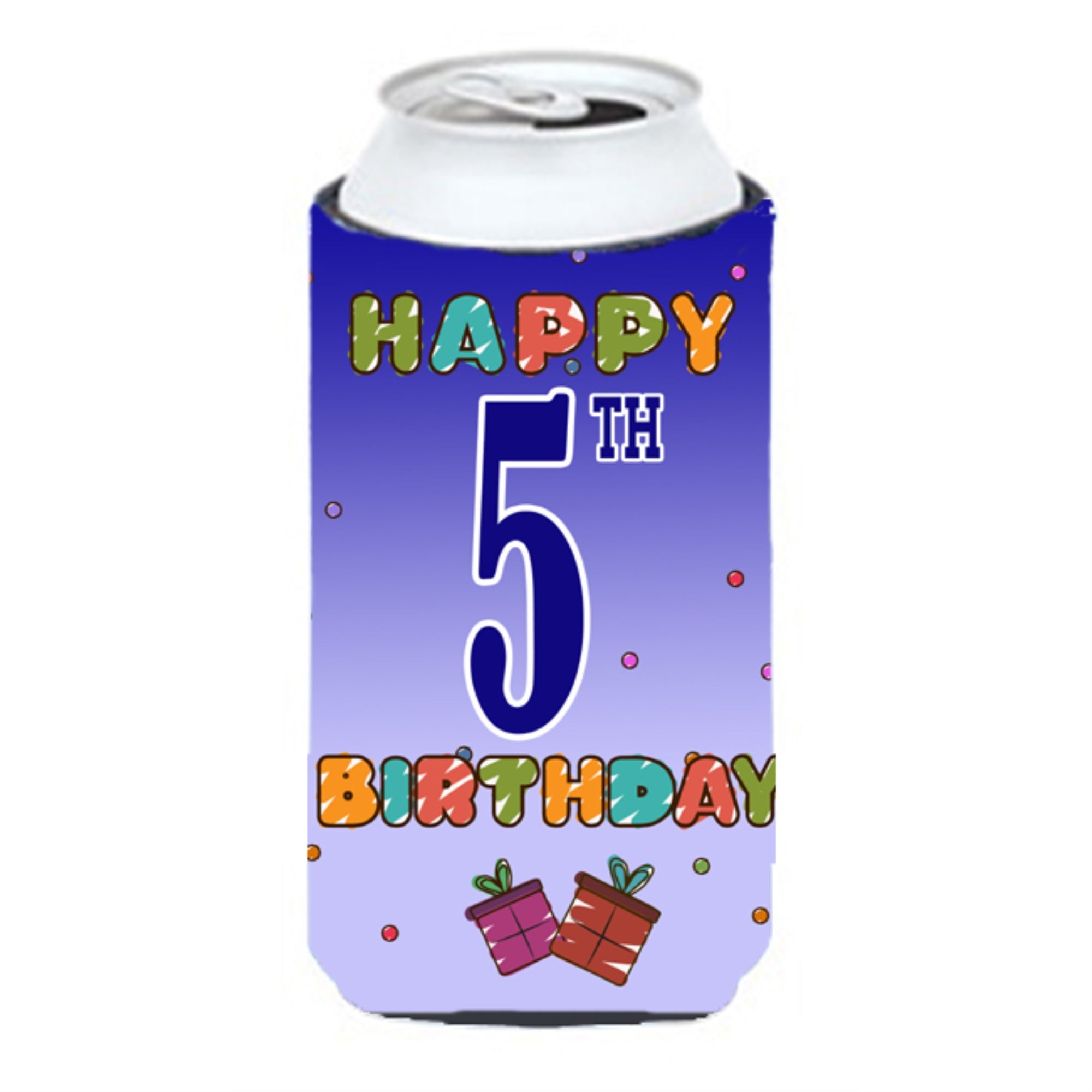 Happy 5Th Birthday Tall Boy Beverage Insulator Hugger Cj1096Tbc